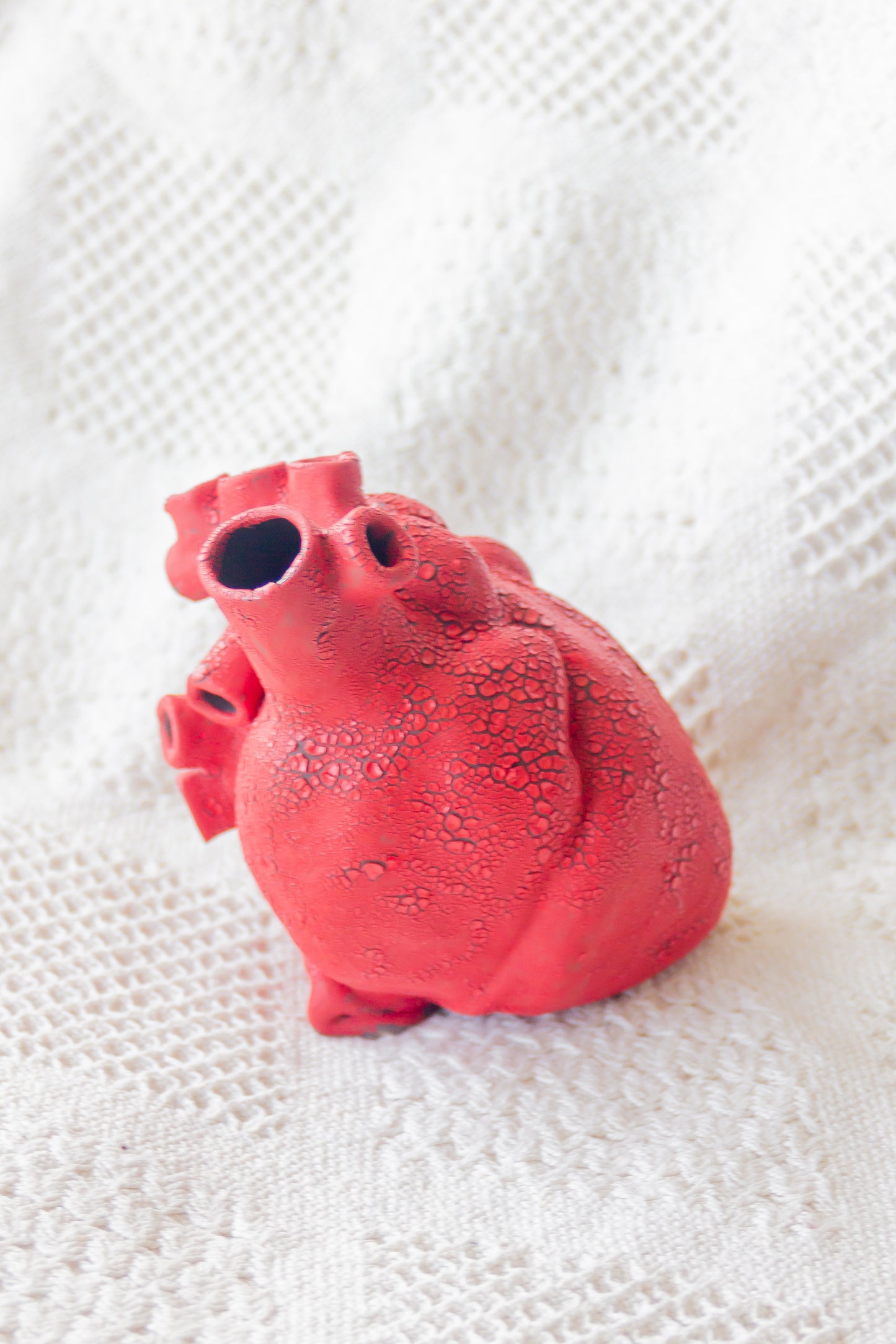 Serce ceramiczne czerwono-szare