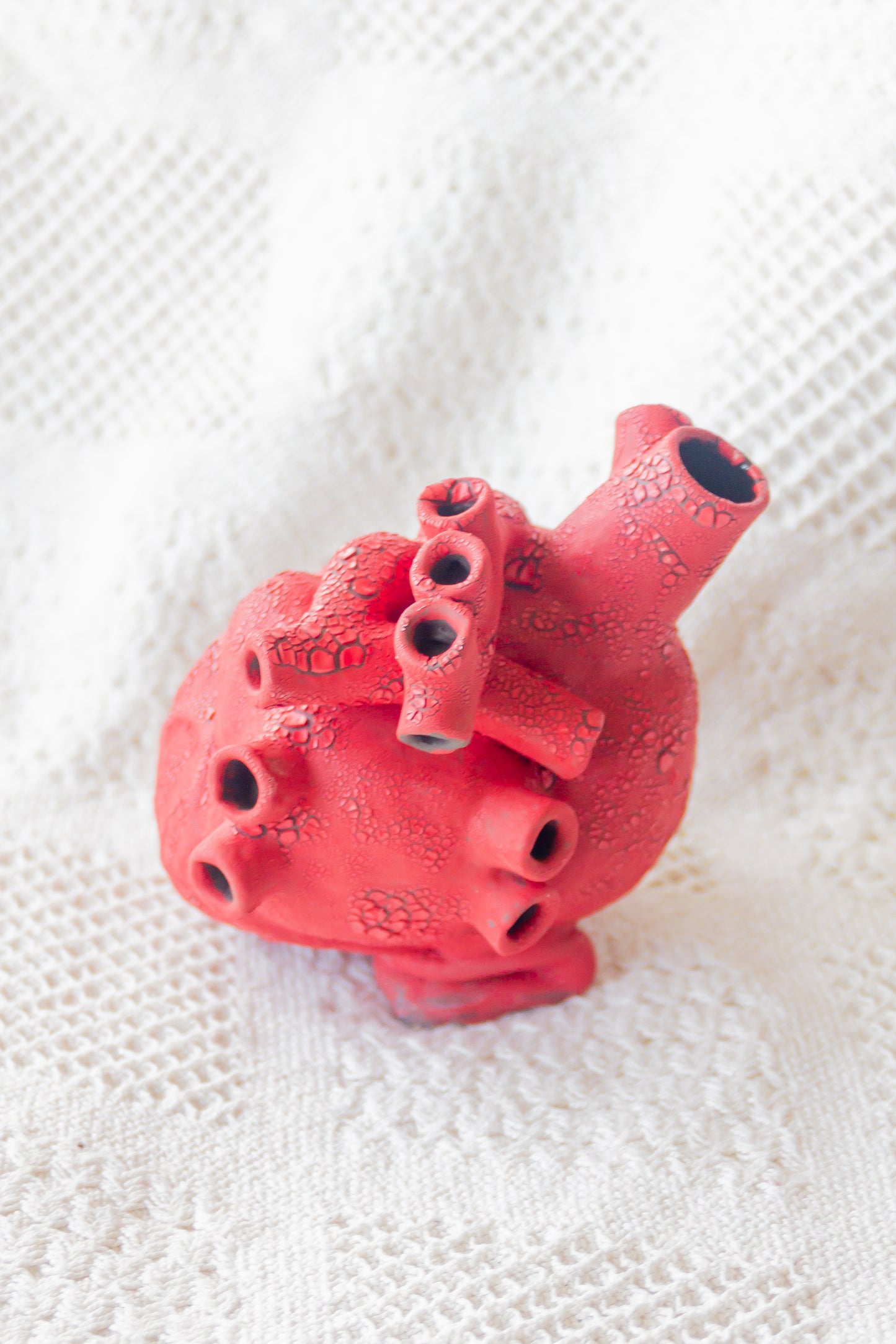 Serce ceramiczne czerwono-szare