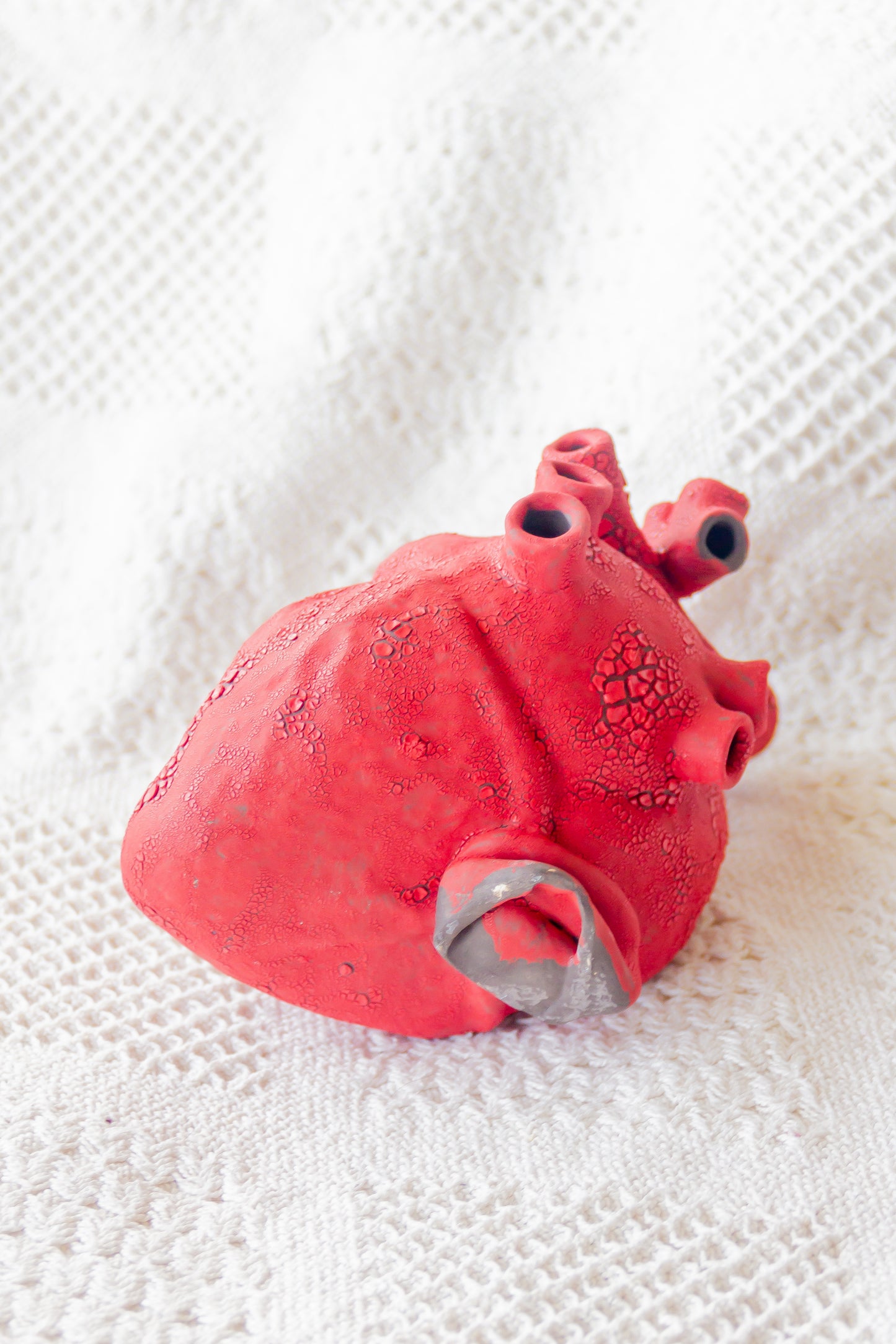 Serce ceramiczne czerwono-szare