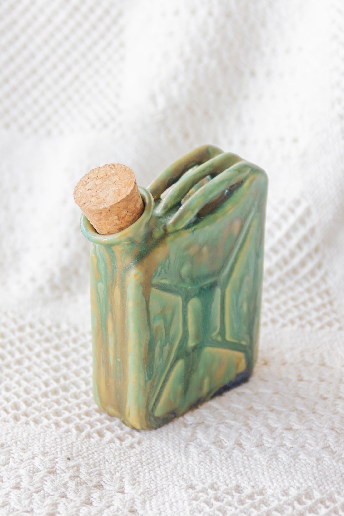 Ceramiczna piersiówka kanister zielona