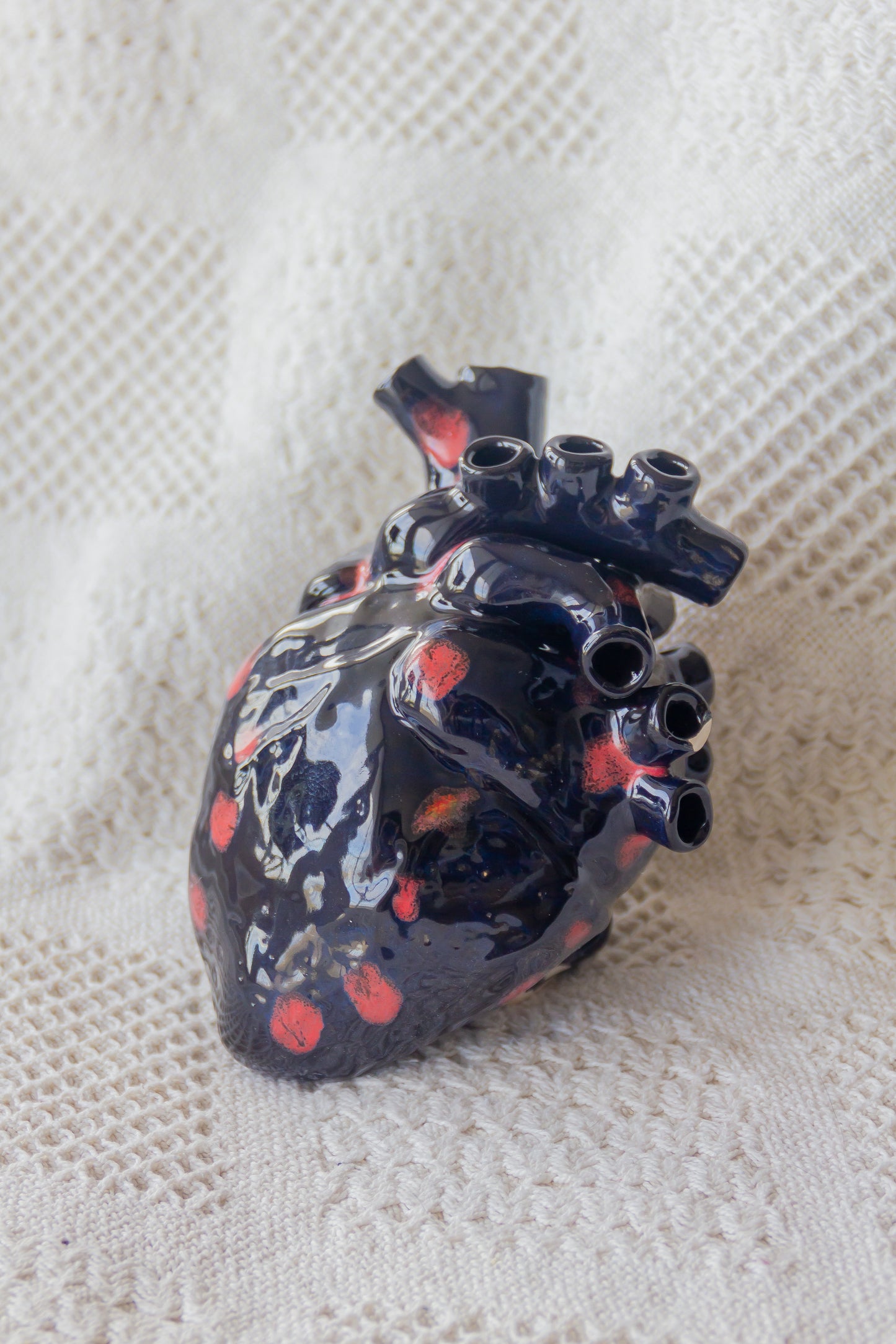 Serce ceramiczne czarno-czerwone