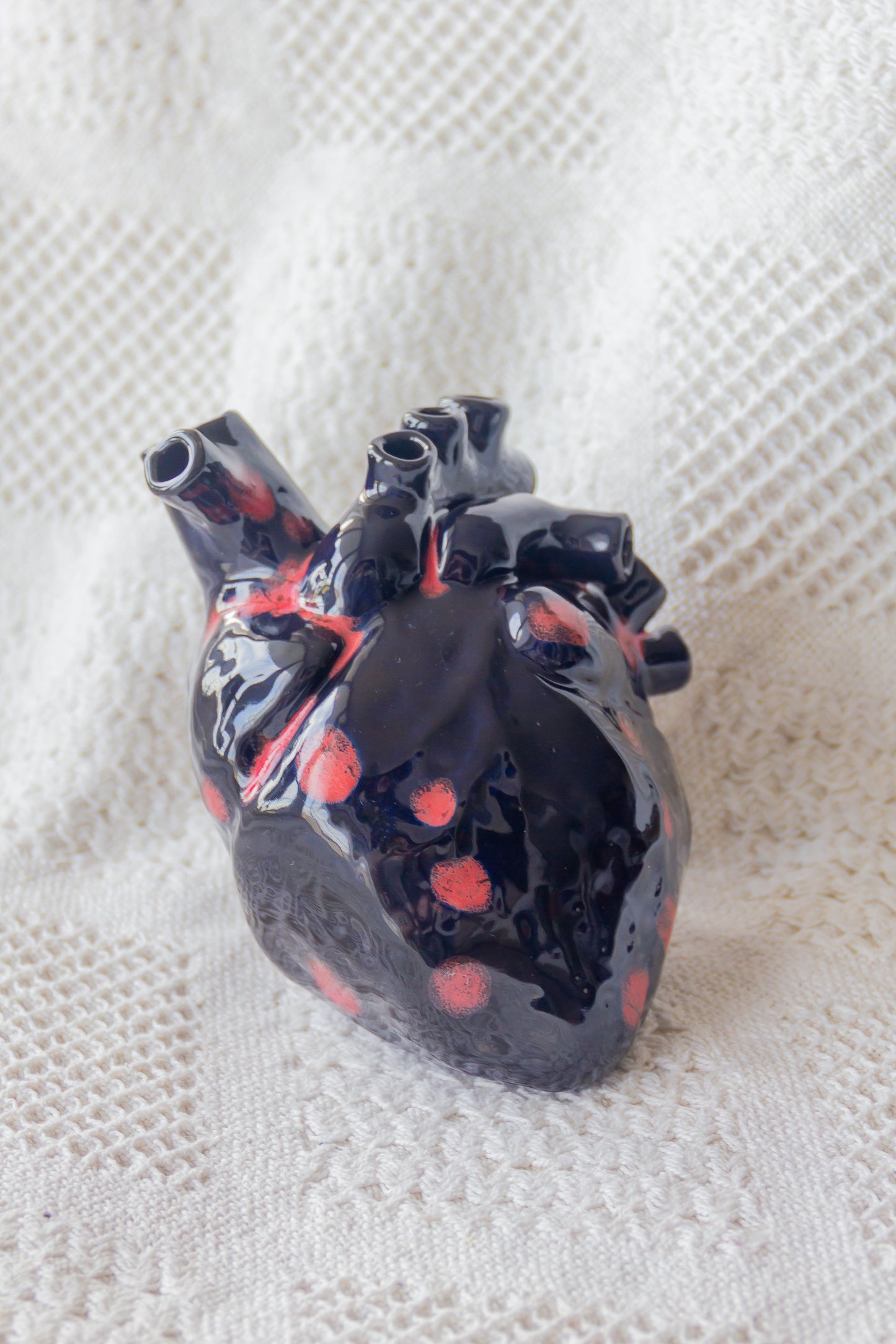 Serce ceramiczne czarno-czerwone