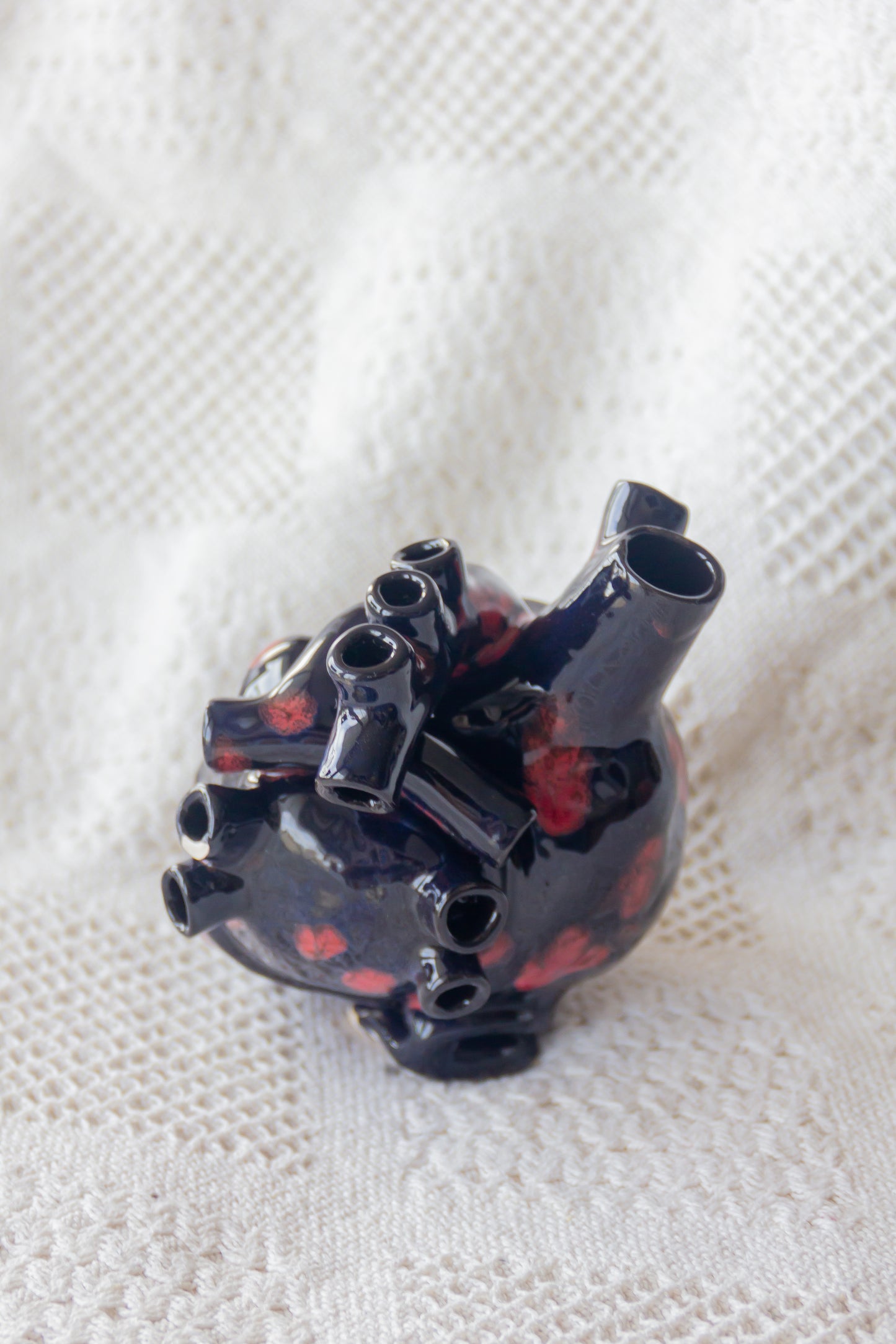 Serce ceramiczne czarno-czerwone