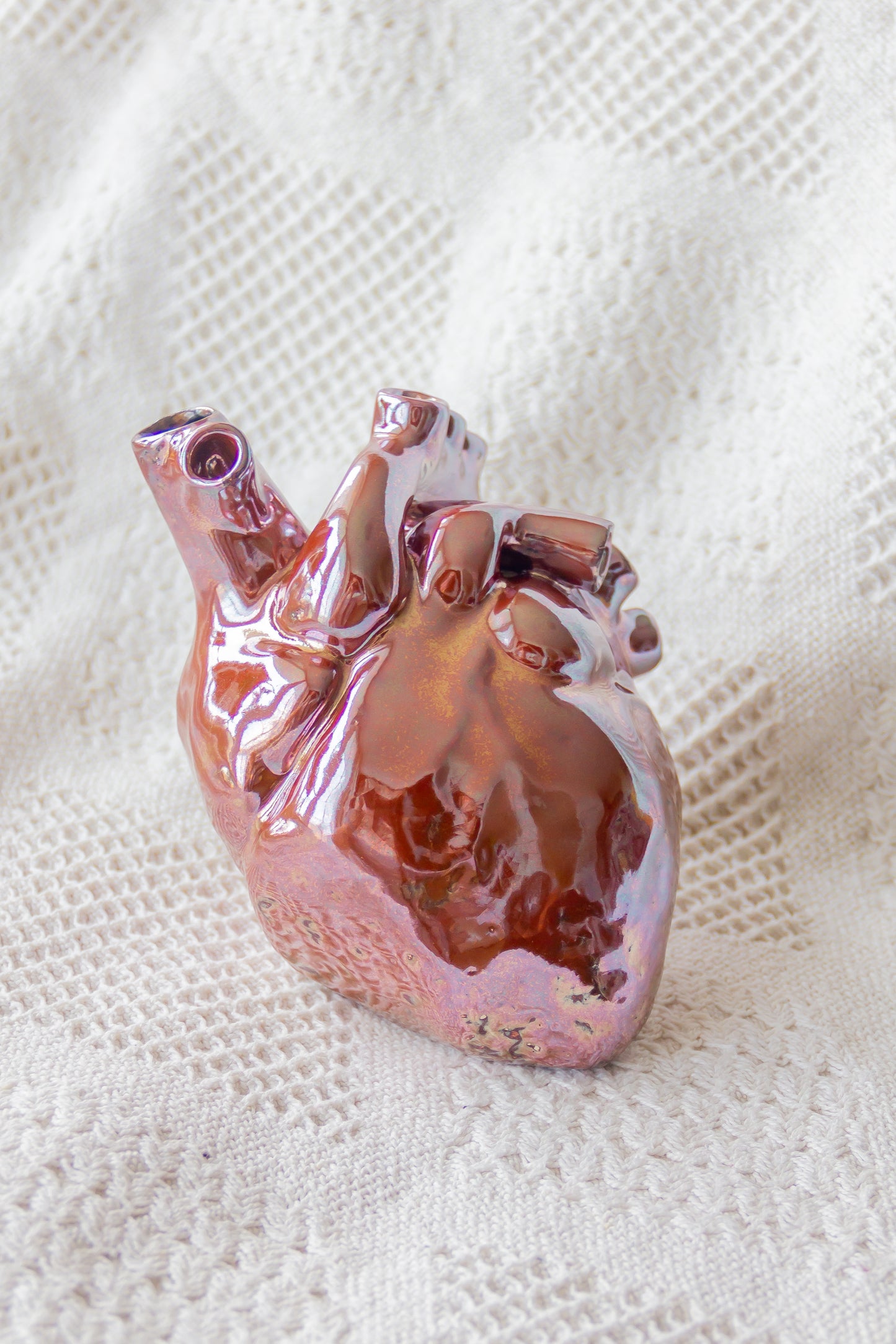 Serce ceramiczne brązowe-metaliczne