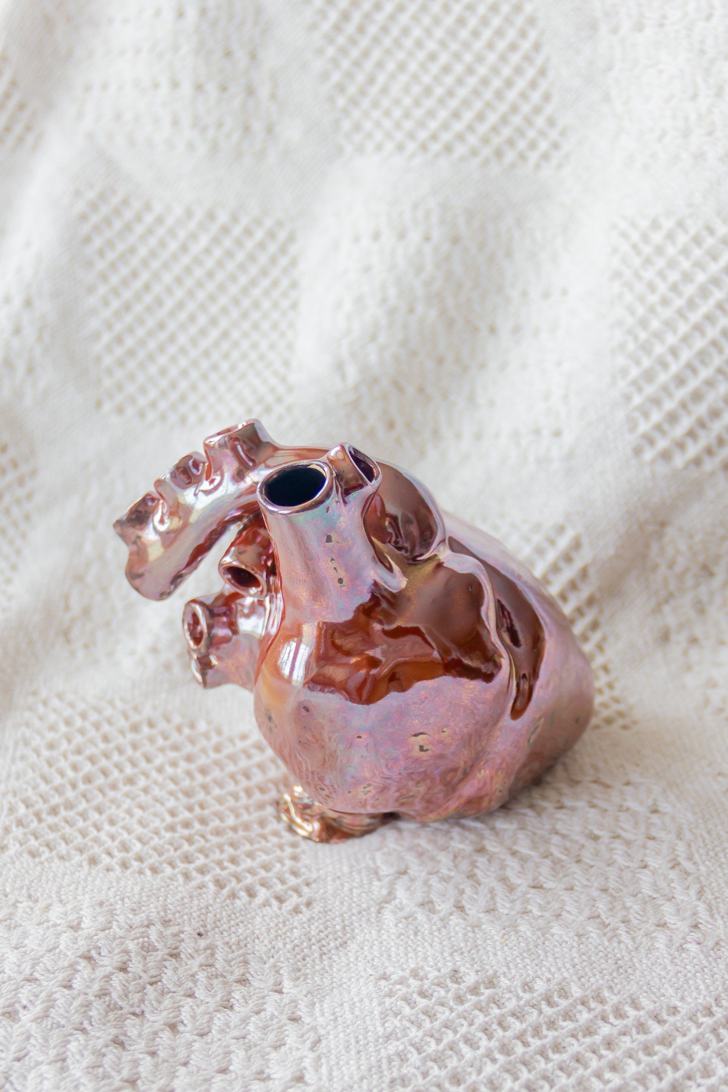 Serce ceramiczne brązowe-metaliczne