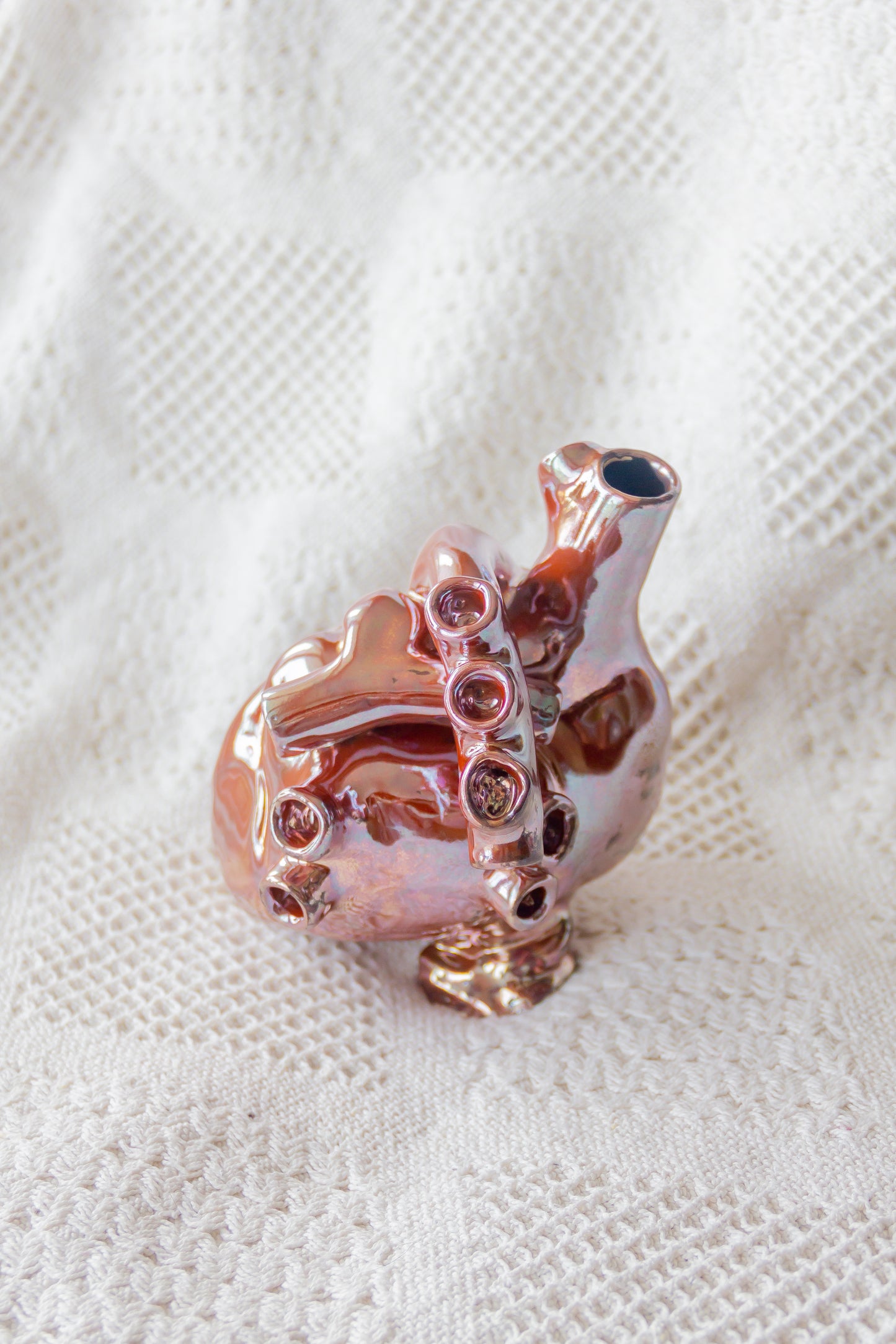 Serce ceramiczne brązowe-metaliczne