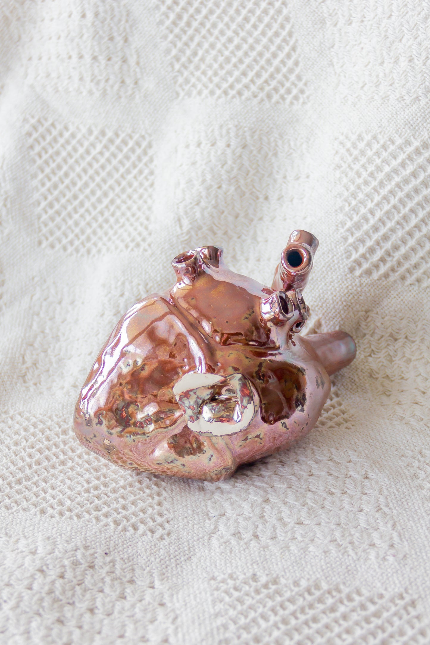 Serce ceramiczne brązowe-metaliczne