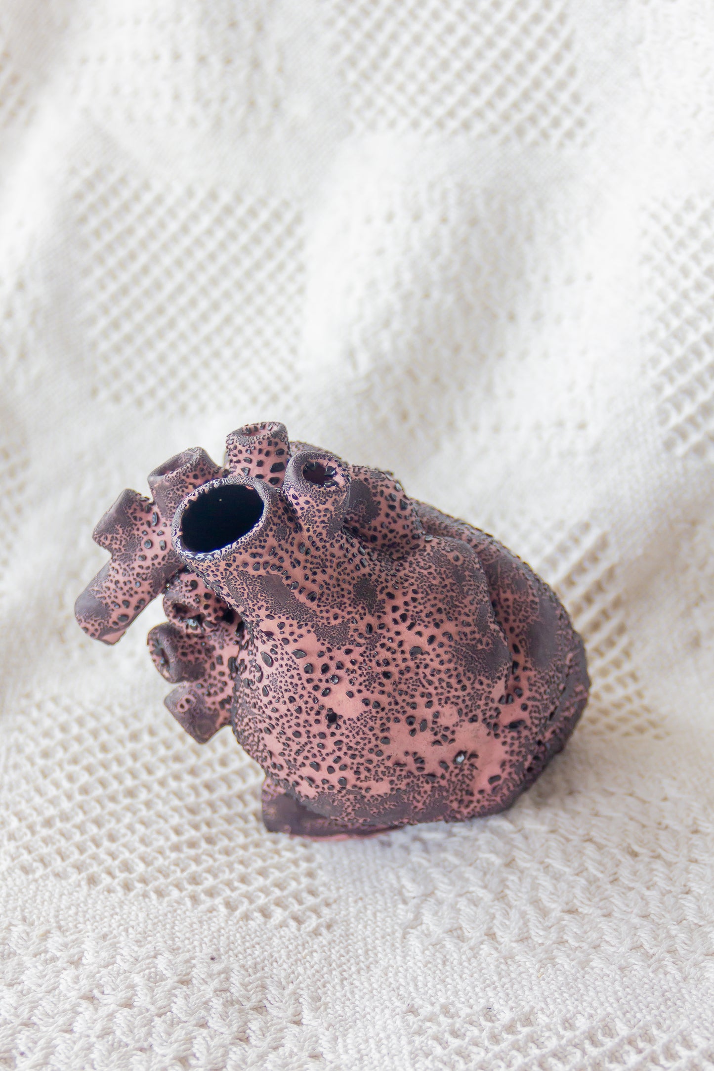 Serce ceramiczne czarno-różowe