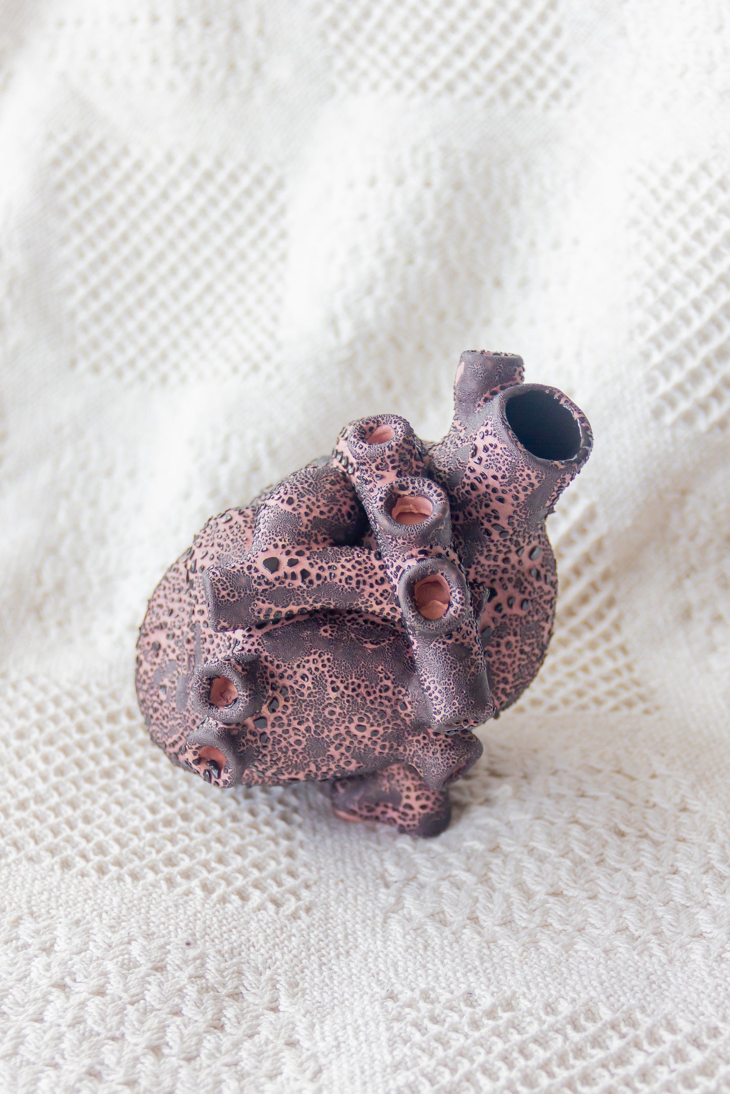 Serce ceramiczne czarno-różowe