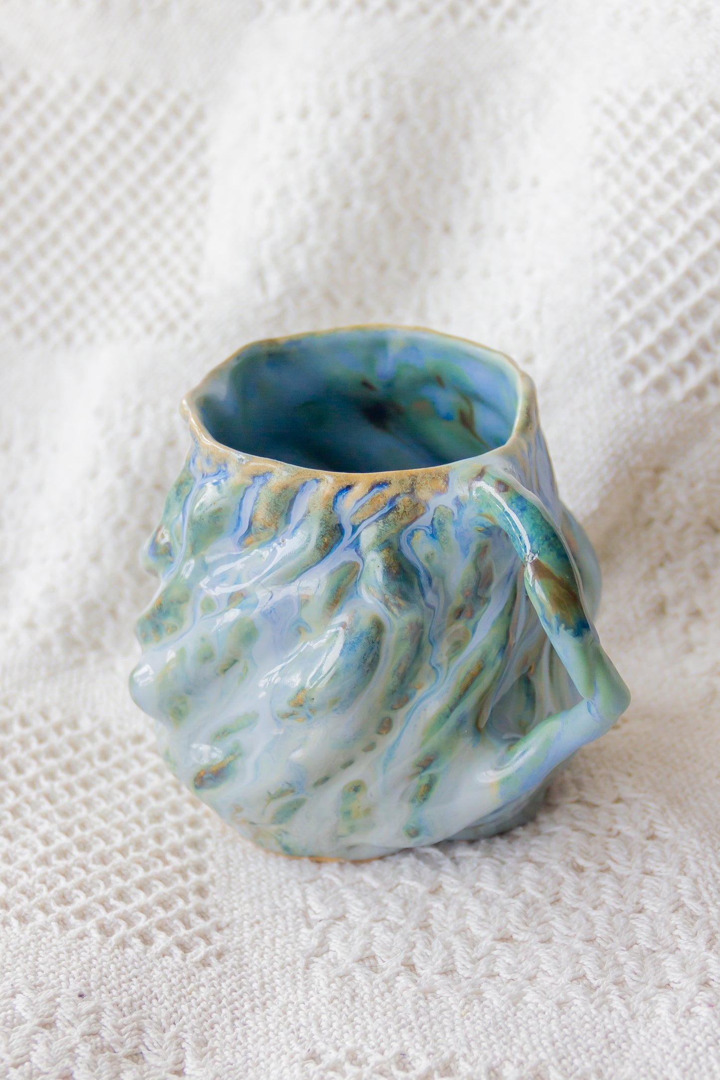 Kubek ceramiczny „Wave” niebiesko-zielony