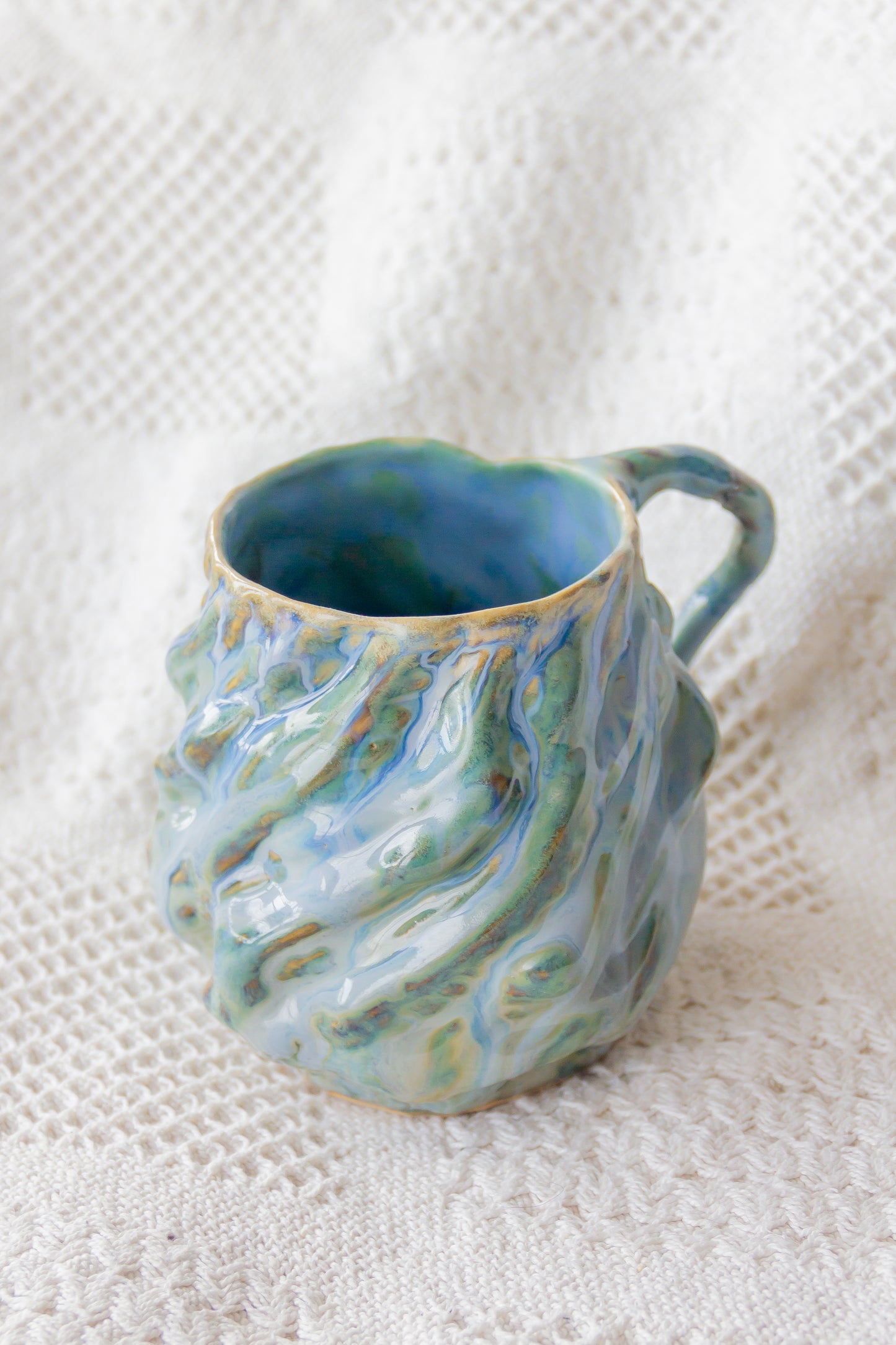 Kubek ceramiczny „Wave” niebiesko-zielony