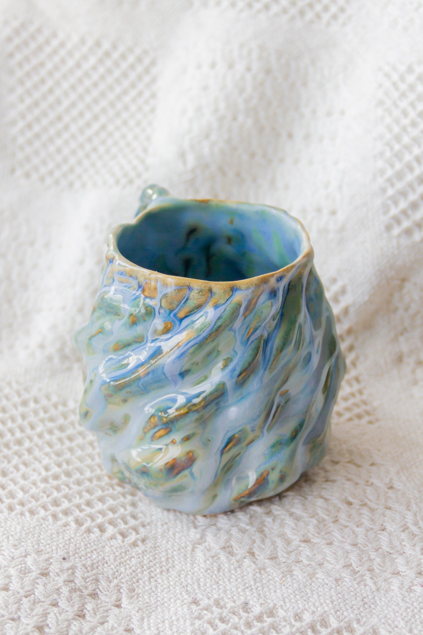 Kubek ceramiczny „Wave” niebiesko-zielony