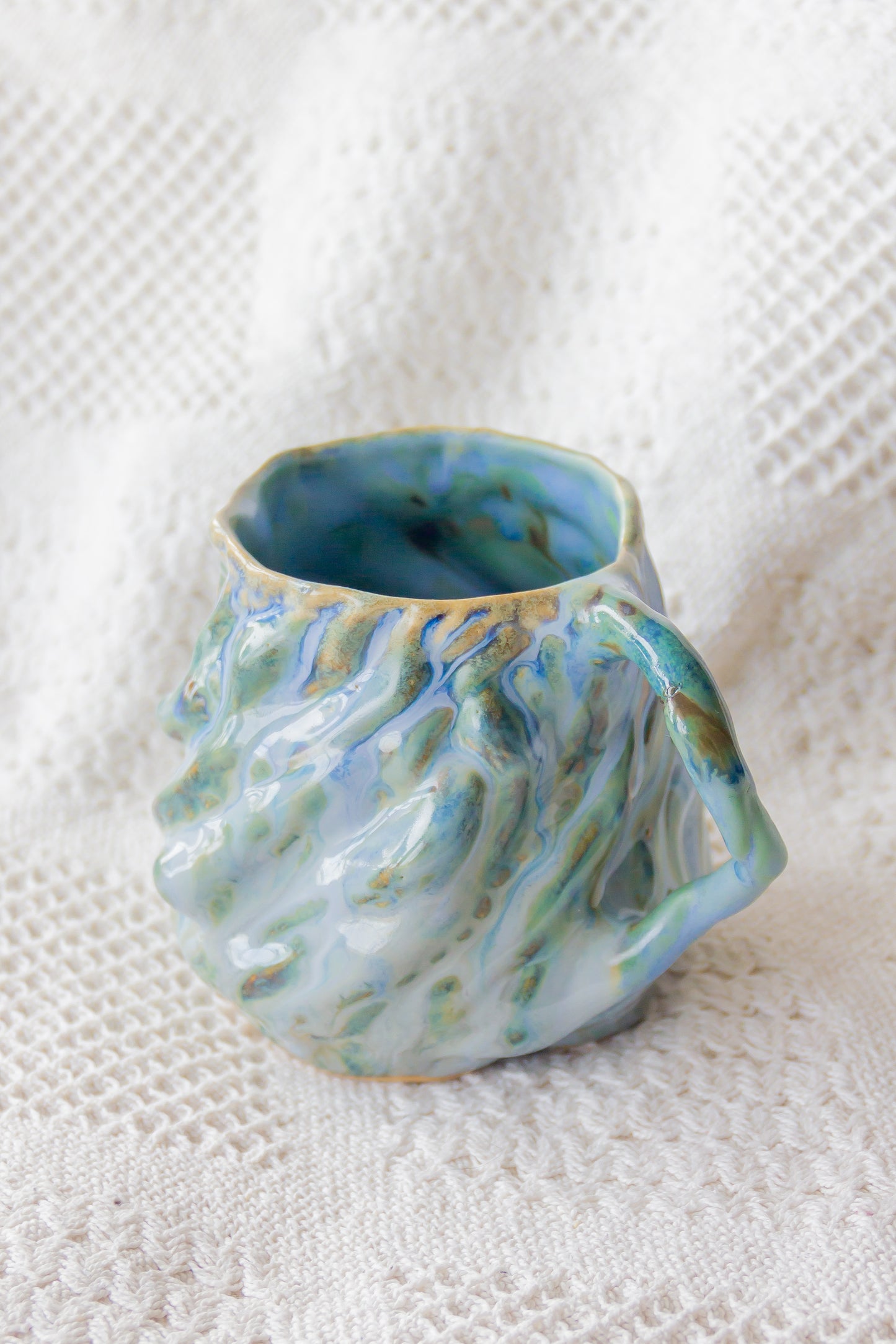 Kubek ceramiczny „Wave” niebiesko-zielony