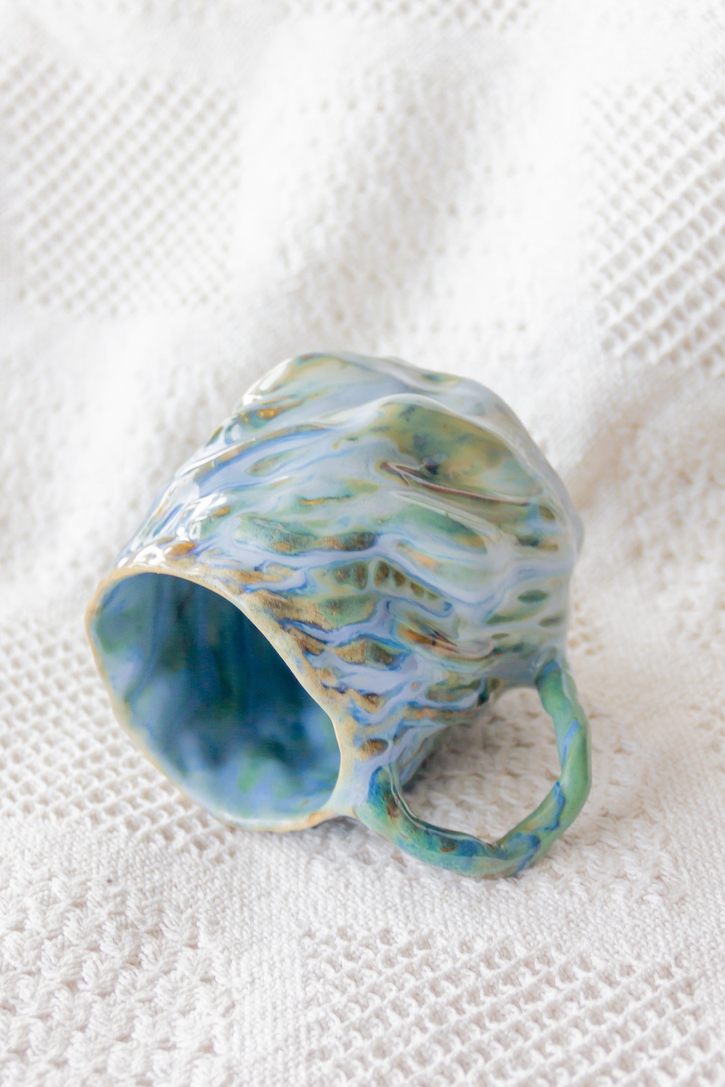 Kubek ceramiczny „Wave” niebiesko-zielony