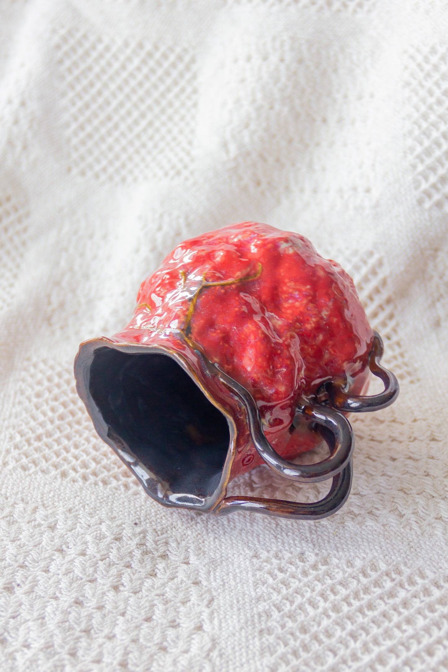 Kubek ceramiczny “Couroupita” czerwono-czarny