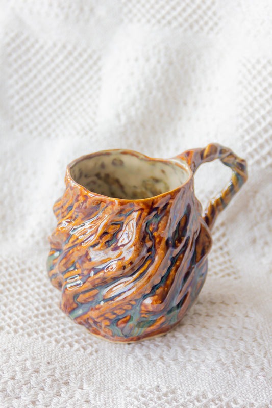 Kubek ceramiczny „Wave” brązowo-zielony