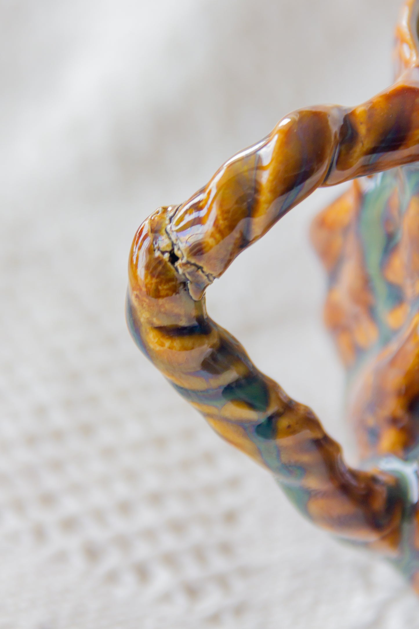 Kubek ceramiczny „Wave” brązowo-zielony