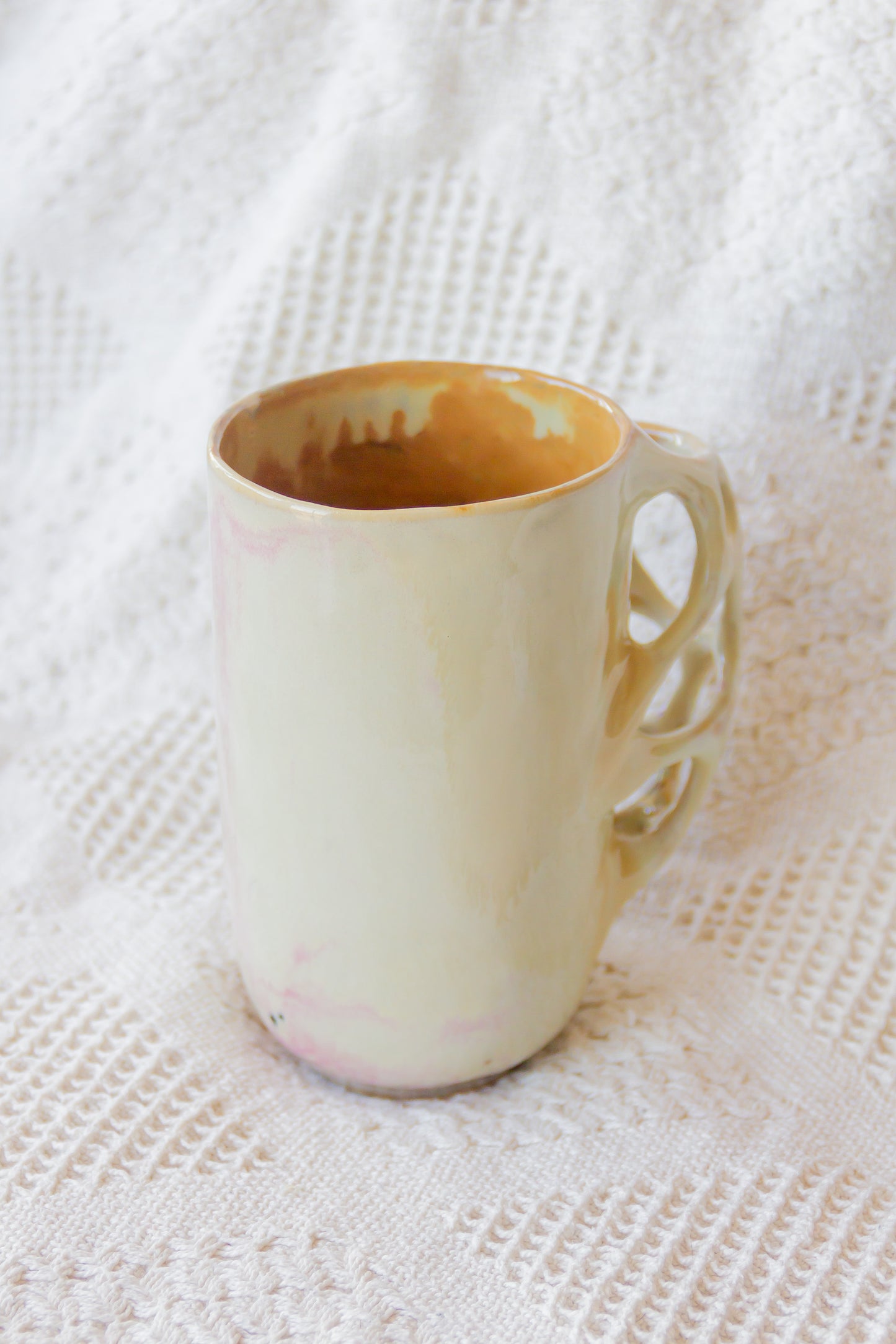 Kubek ceramiczny “Tripto” brązowo-beżowy