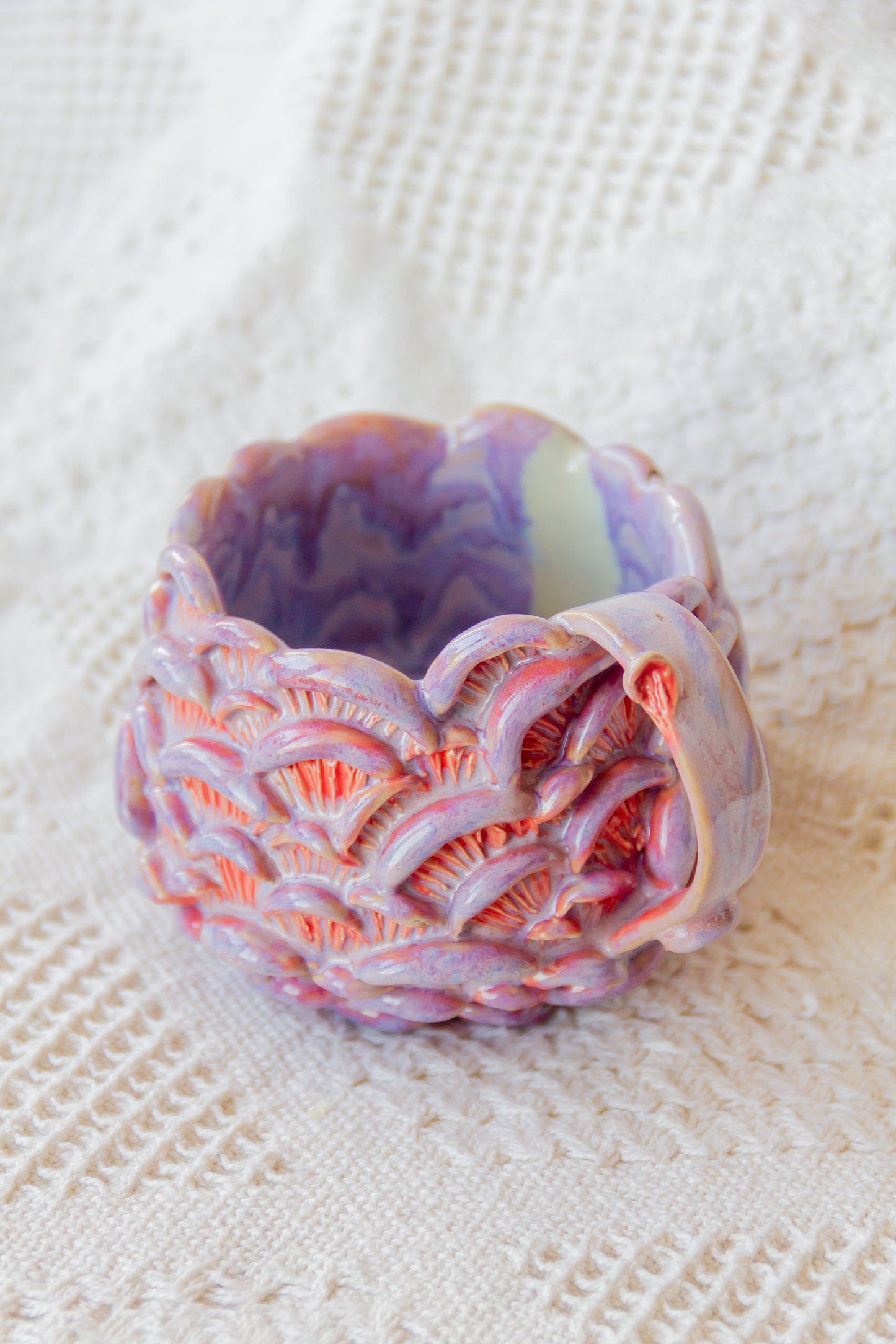 Mug en céramique « Champignons » marron et beige