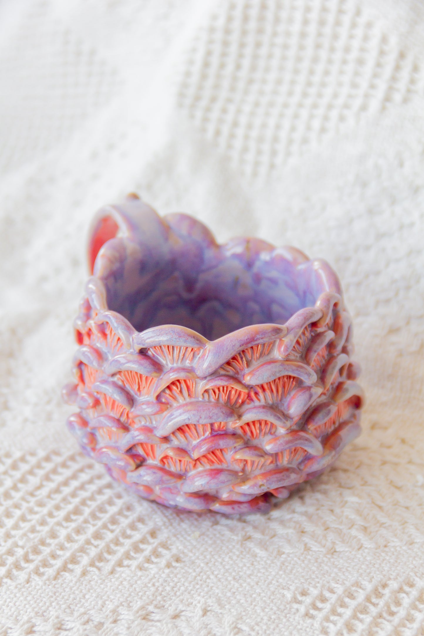 Mug en céramique « Champignons » marron et beige