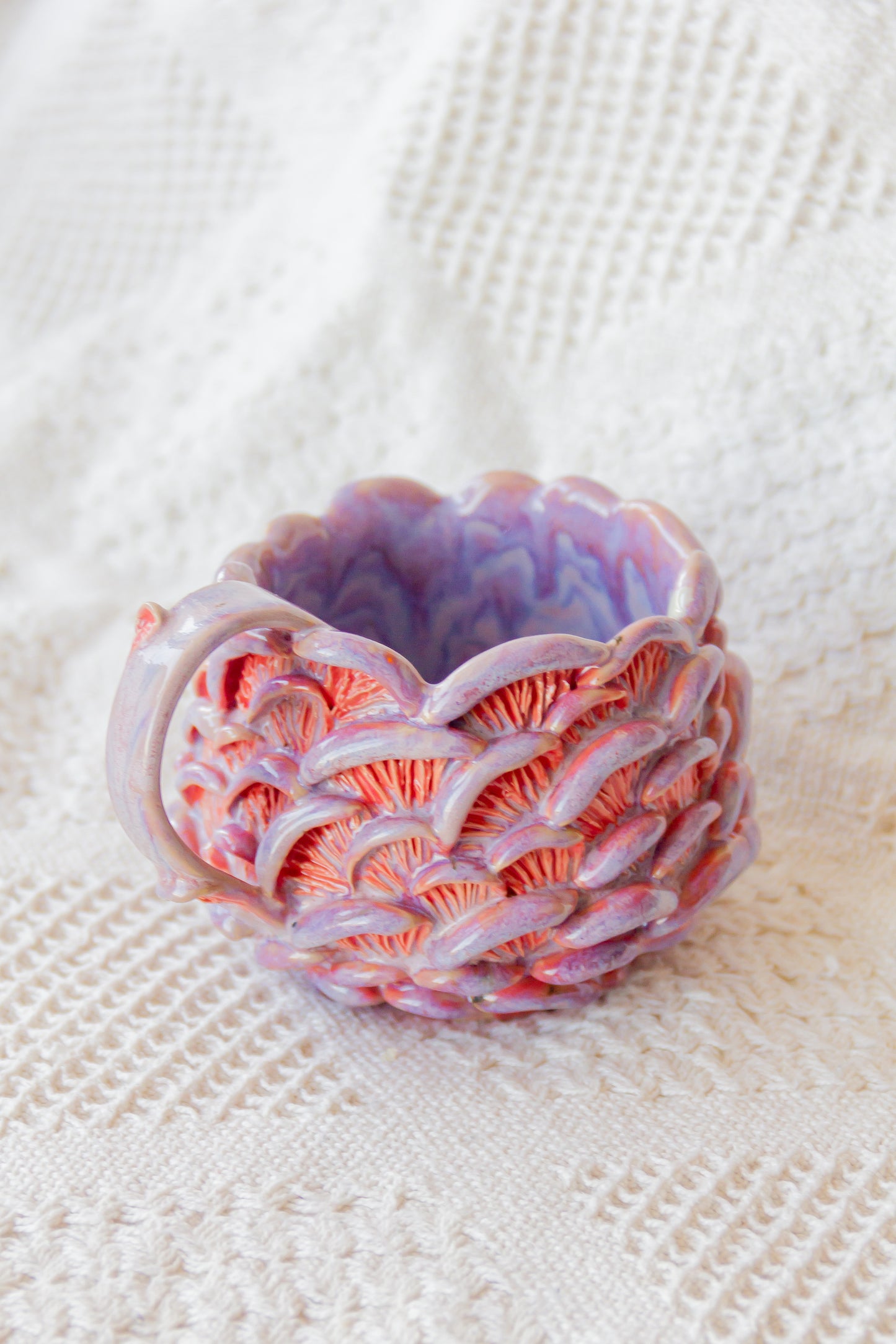 Mug en céramique « Champignons » marron et beige