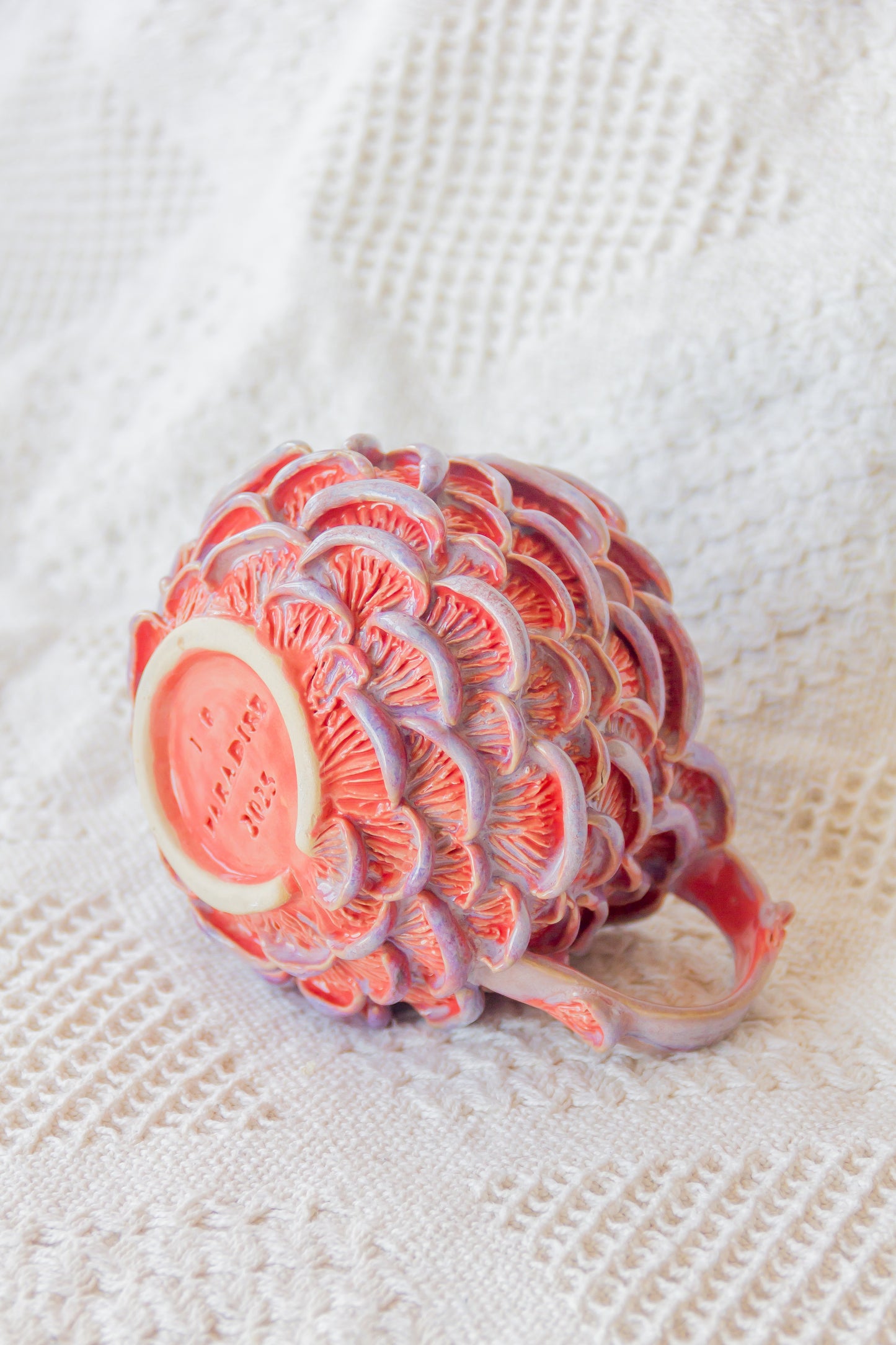 Mug en céramique « Champignons » marron et beige