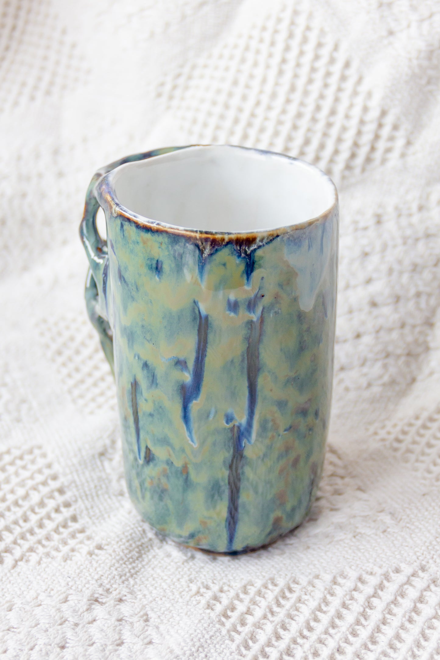 Kubek ceramiczny “Tripto” zielono-biały