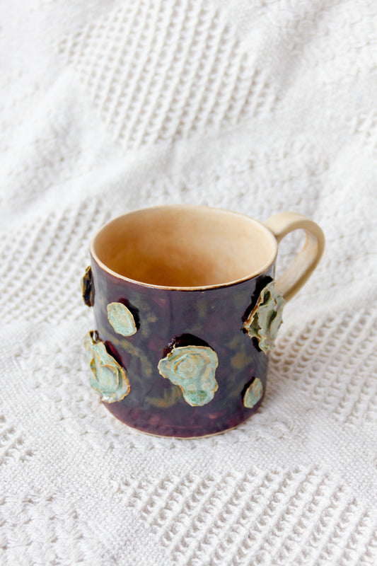 Kubek ceramiczny brązowo-piaskowy