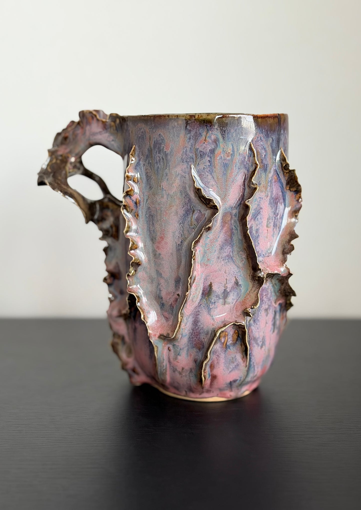 Kubek ceramiczny “Laminari” różowo-fioletowy