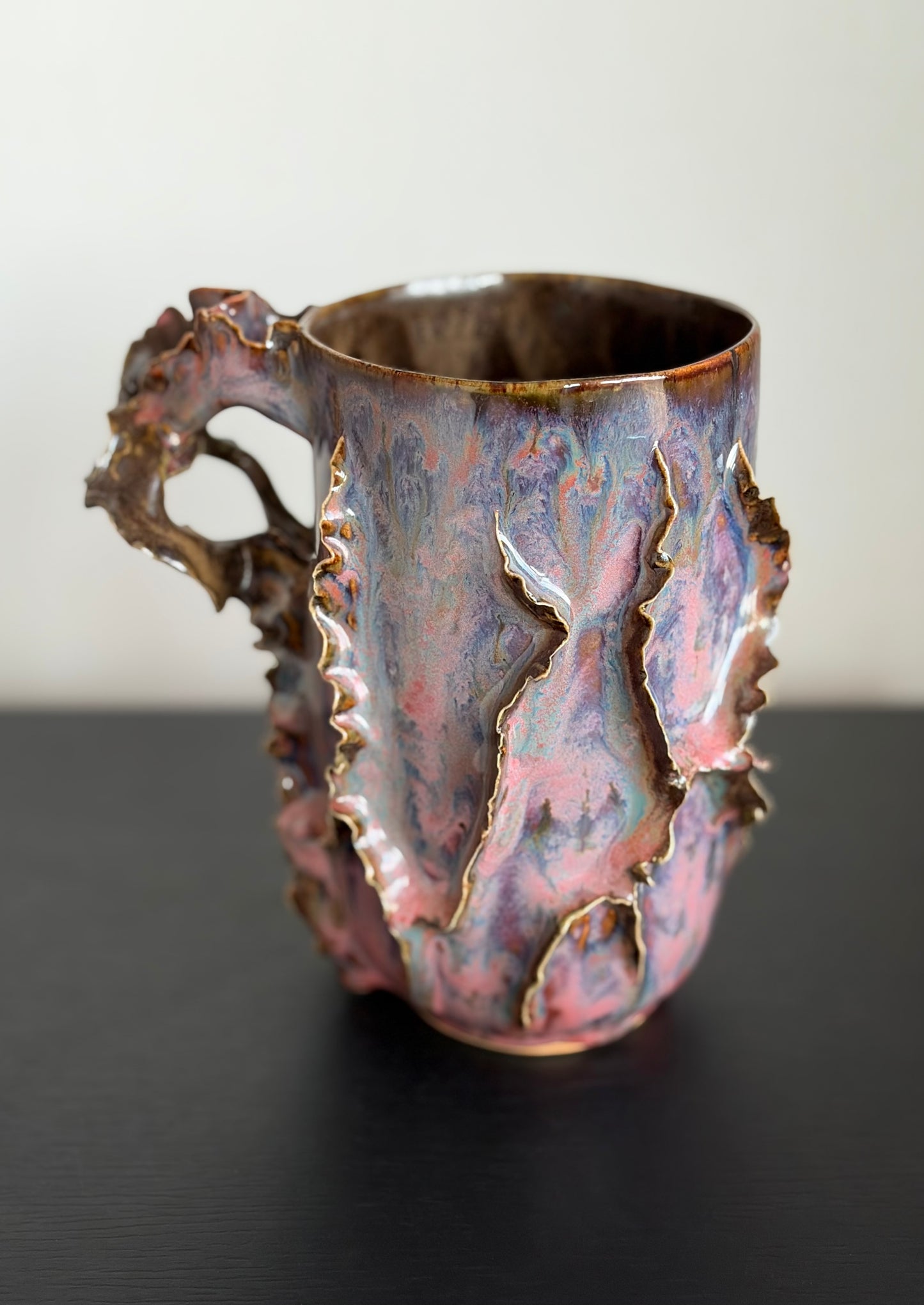 Kubek ceramiczny “Laminari” różowo-fioletowy