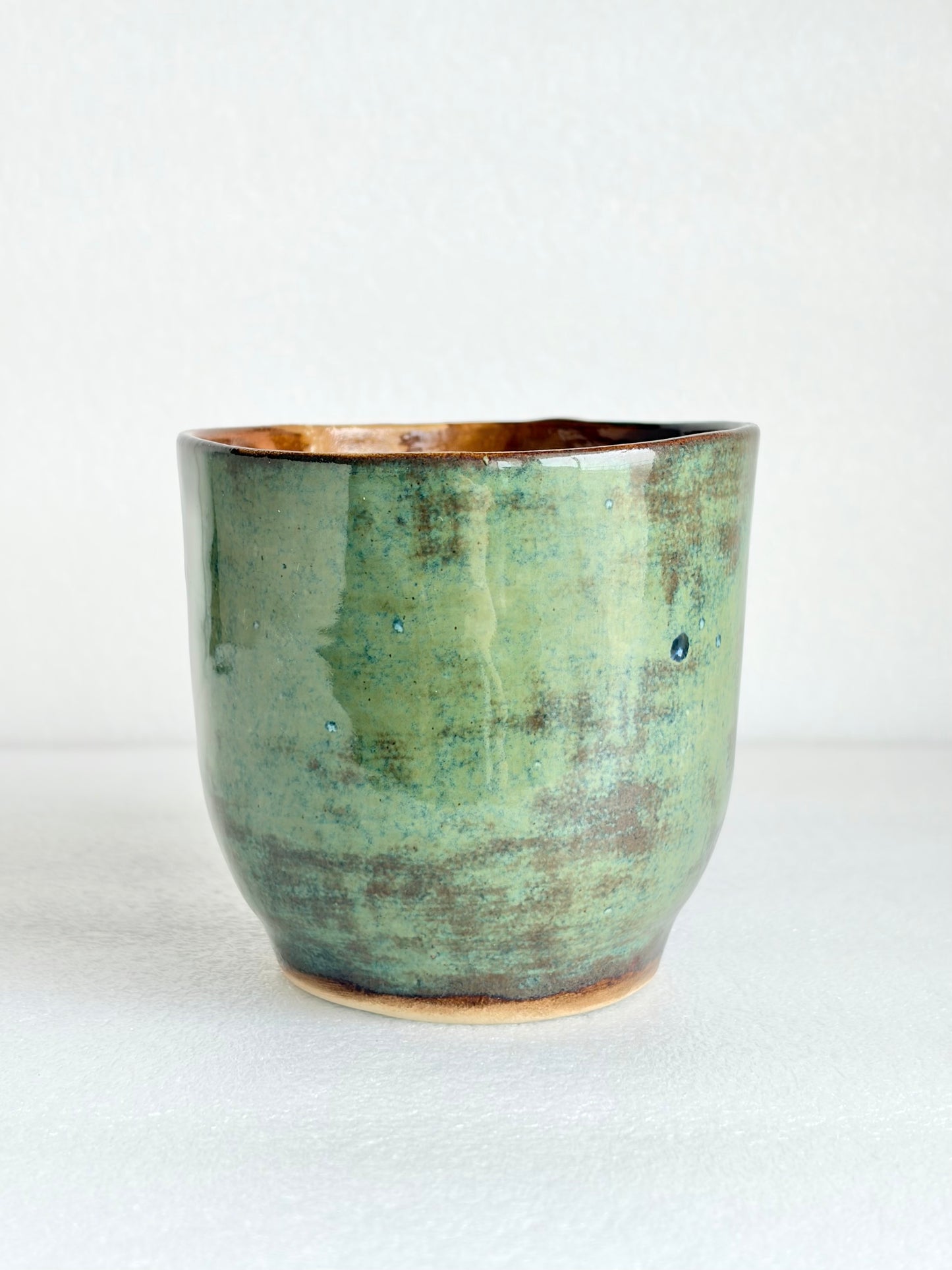 Kubek ceramiczny „Tripto” zielono-brązowy