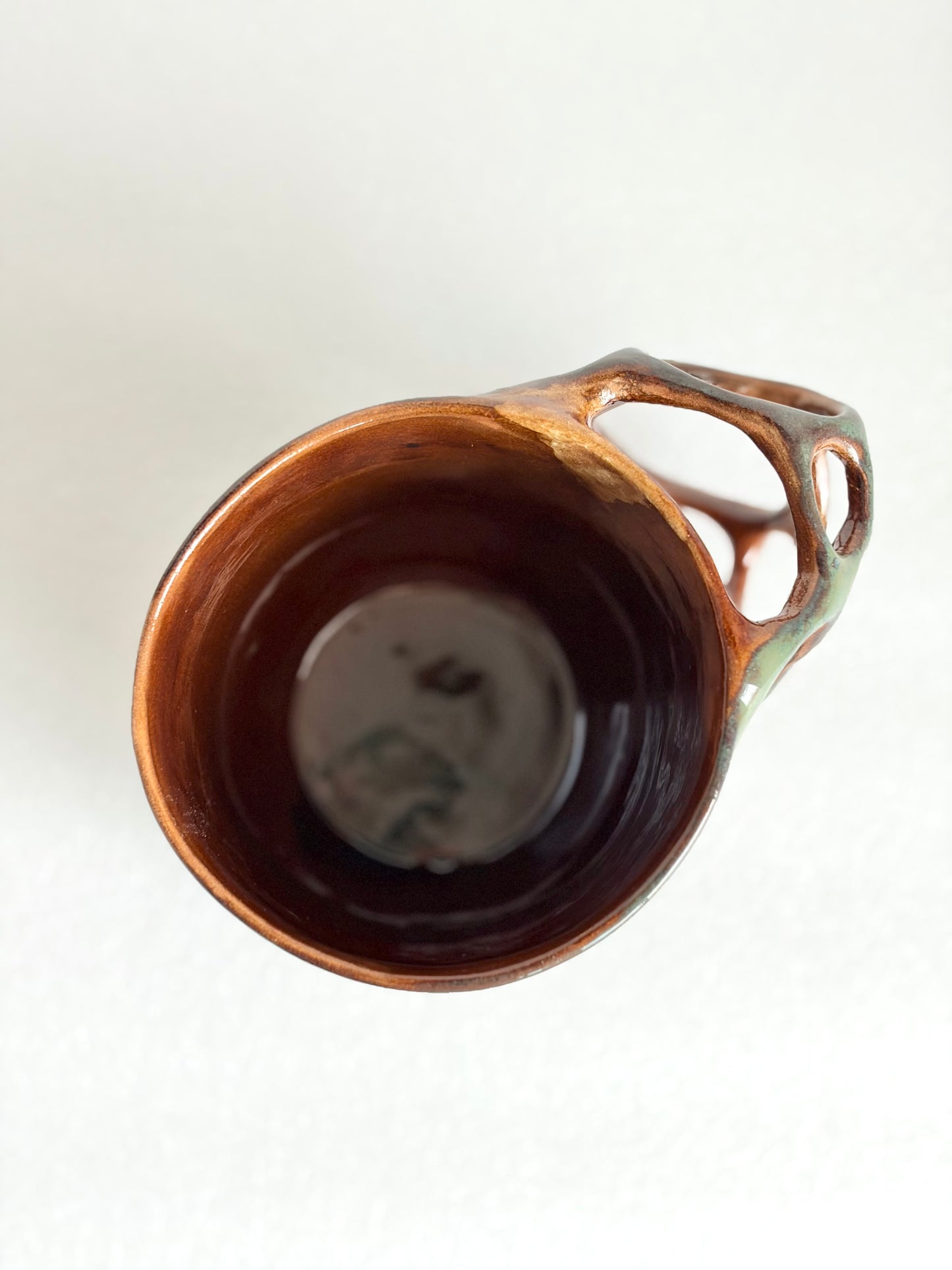Kubek ceramiczny „Tripto” zielono-brązowy