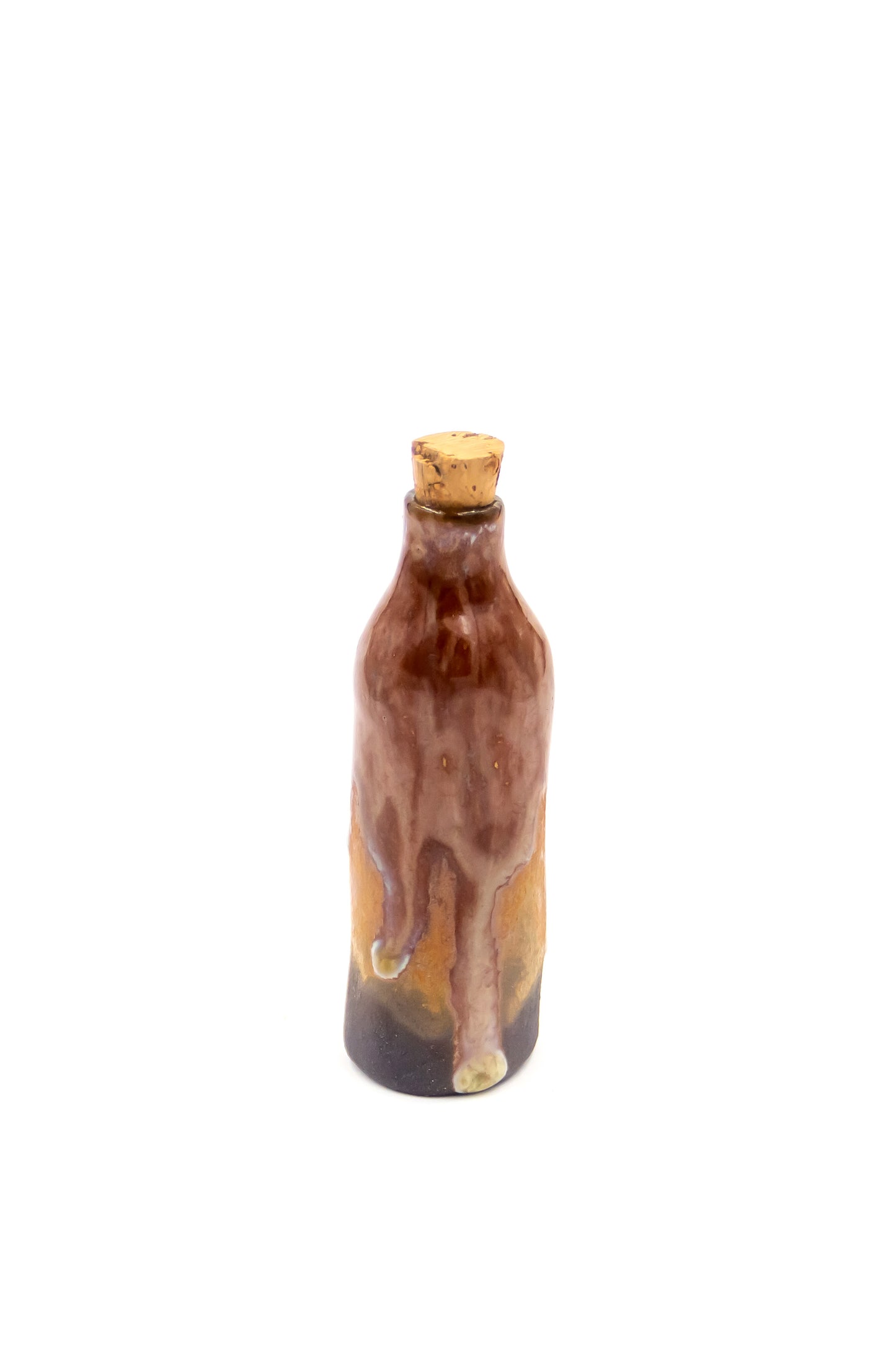 Buteleczka ceramiczna w kolorze brązowym