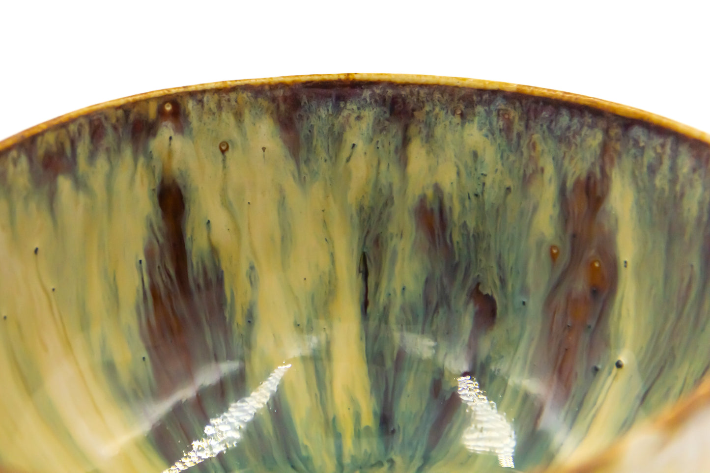 Miska ceramiczna w kolorze beżowym ze spodkiem