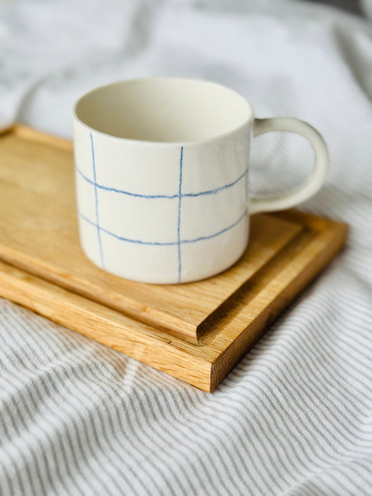 Kubek porcelanowy w kratę