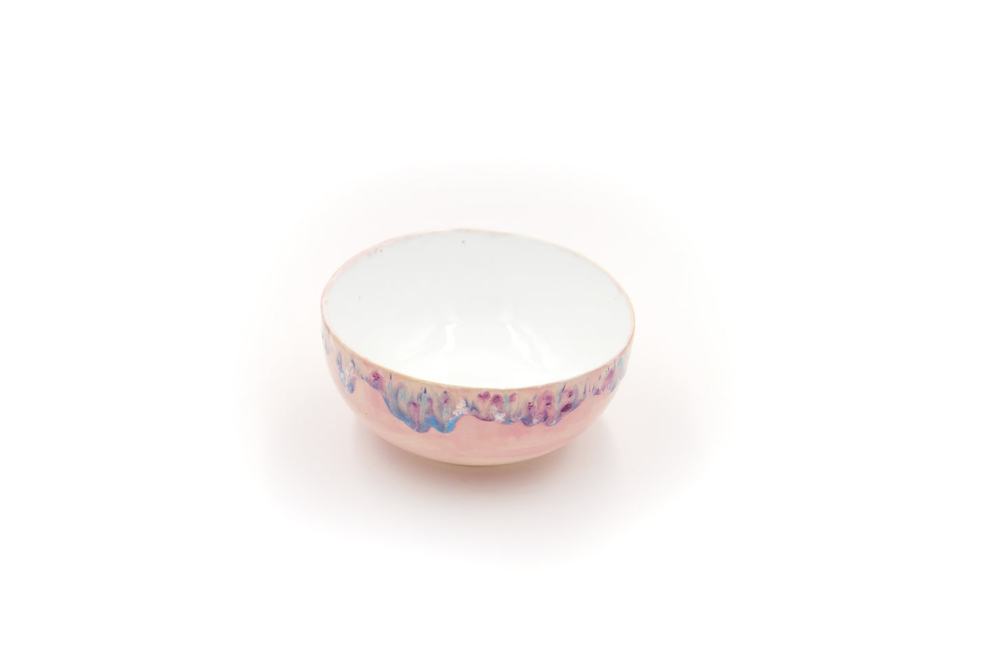 Miska ceramiczna w kolorze biało-różowym