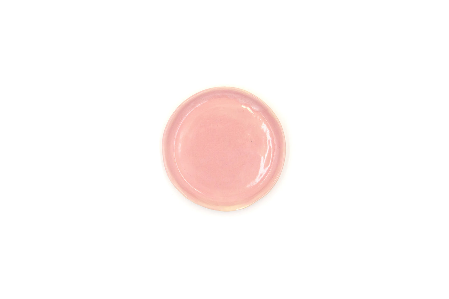 Miska ceramiczna w kolorze biało-różowym ze spodkiem