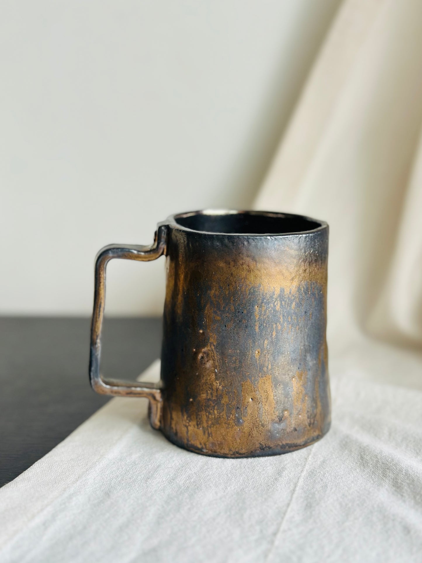 Mug en céramique « Champignons » marron et beige