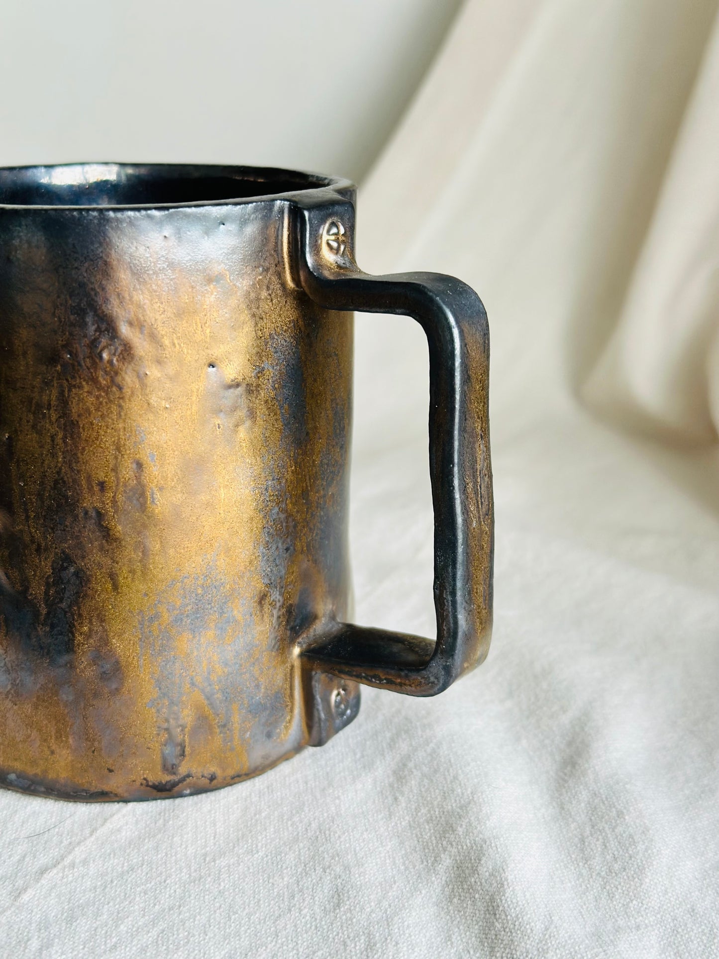 Mug en céramique « Champignons » marron et beige