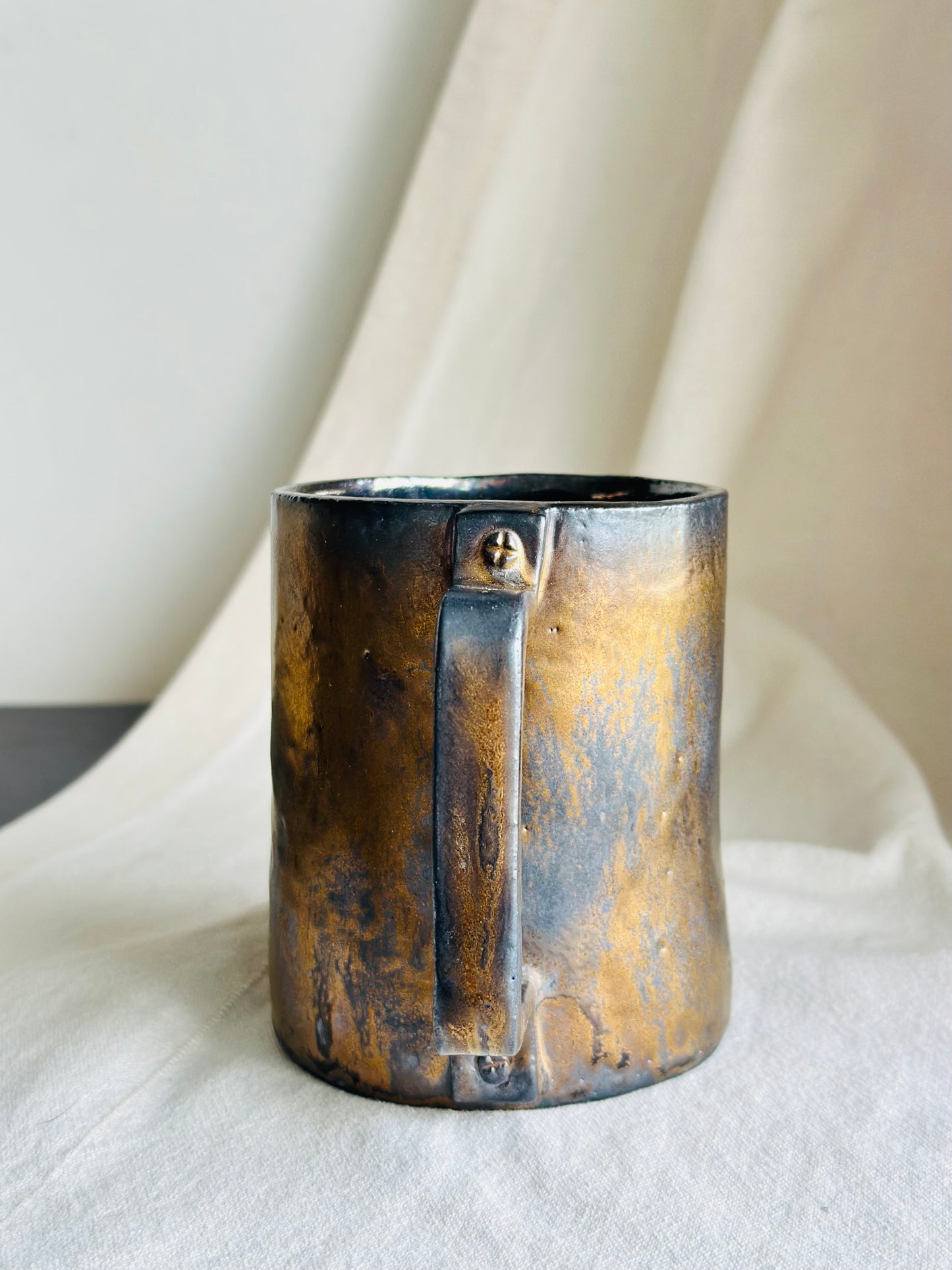 Mug en céramique « Champignons » marron et beige