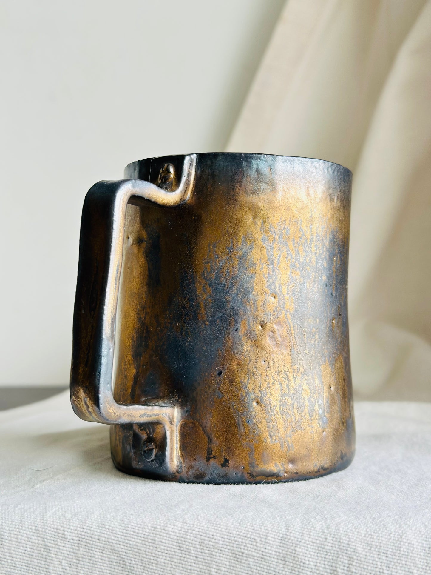 Mug en céramique « Champignons » marron et beige