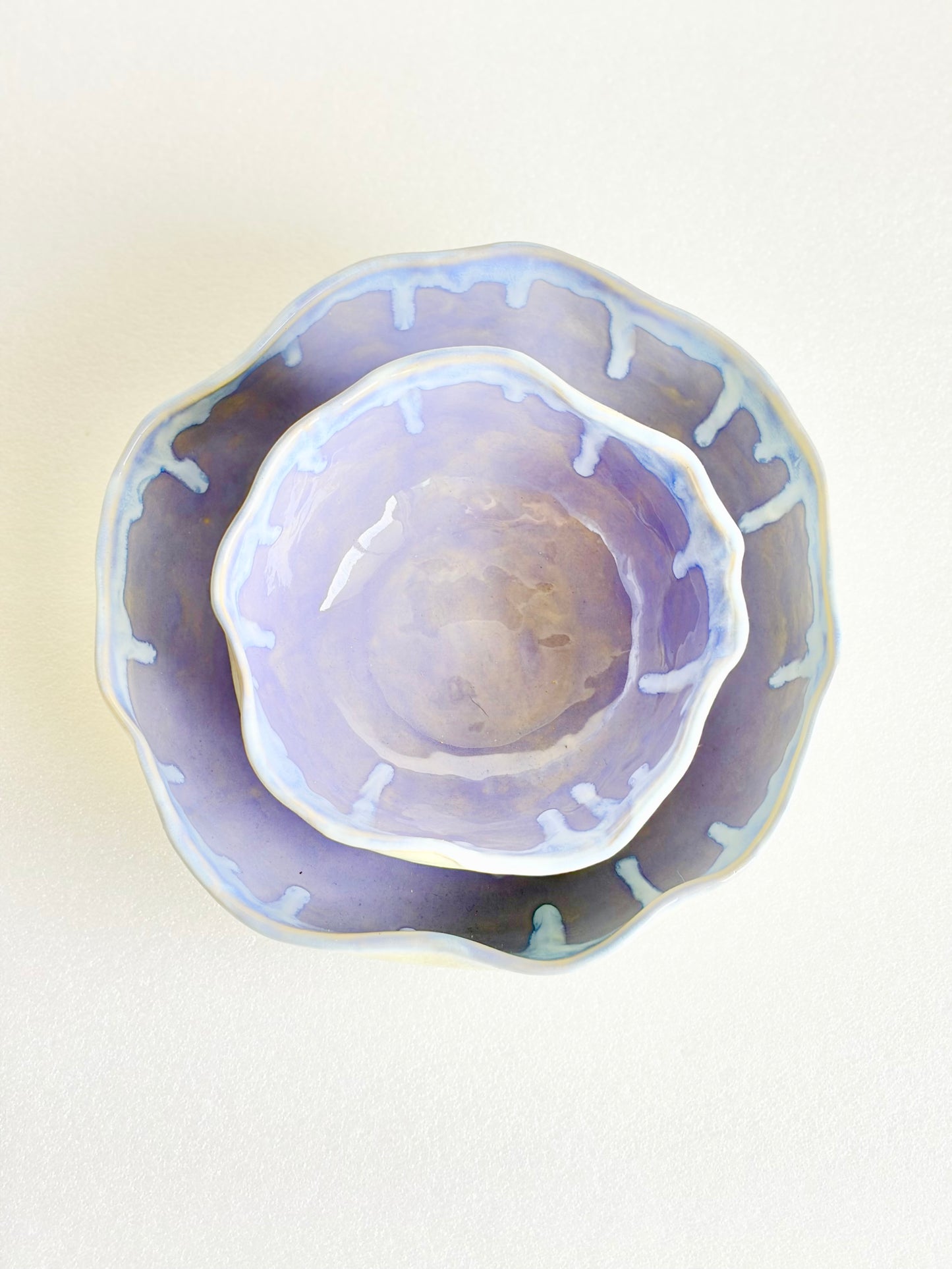 Grand bol en céramique, beige et vert