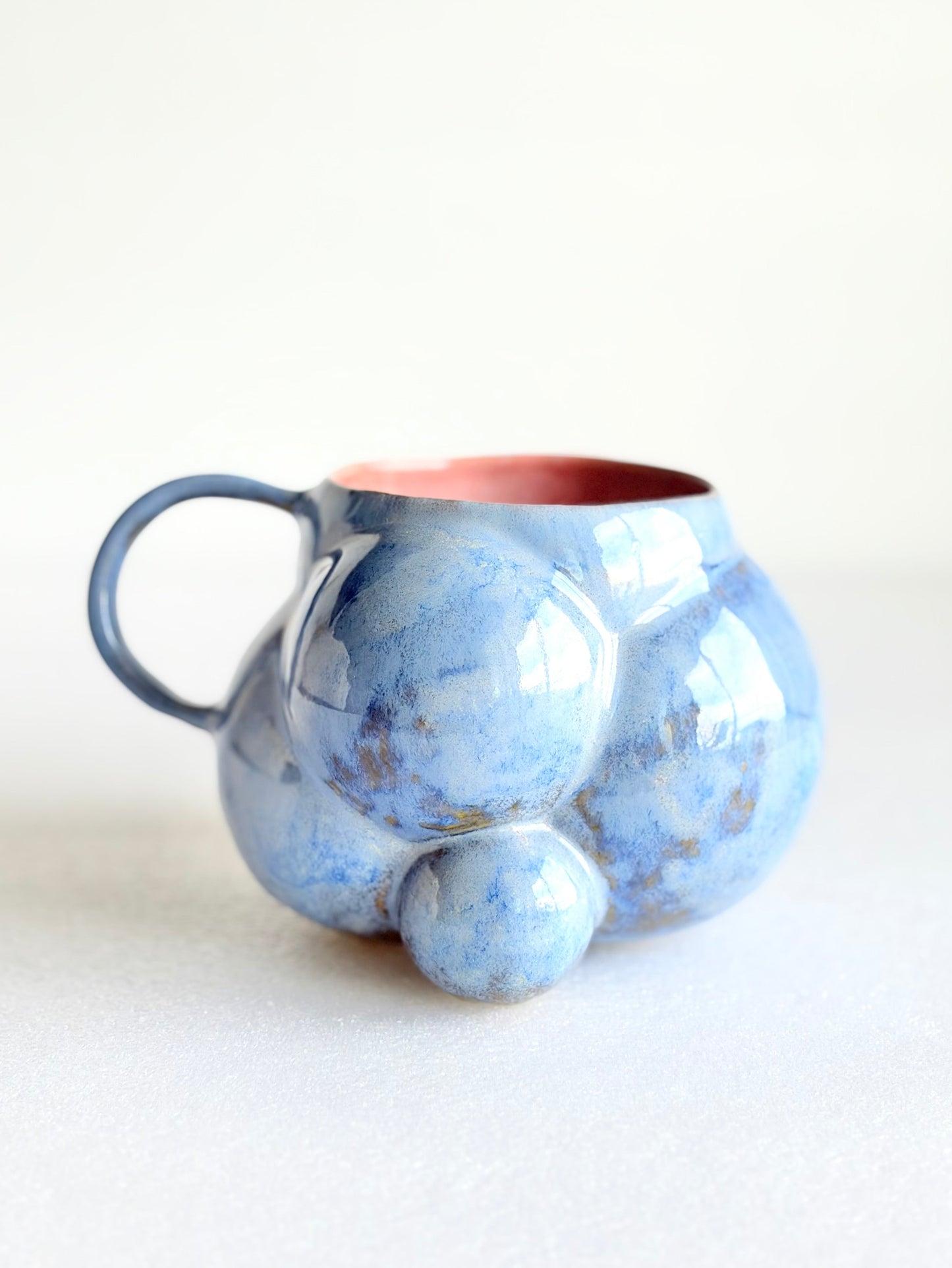 Kubek ceramiczny “Bubbles 3” niebiesko-różowy