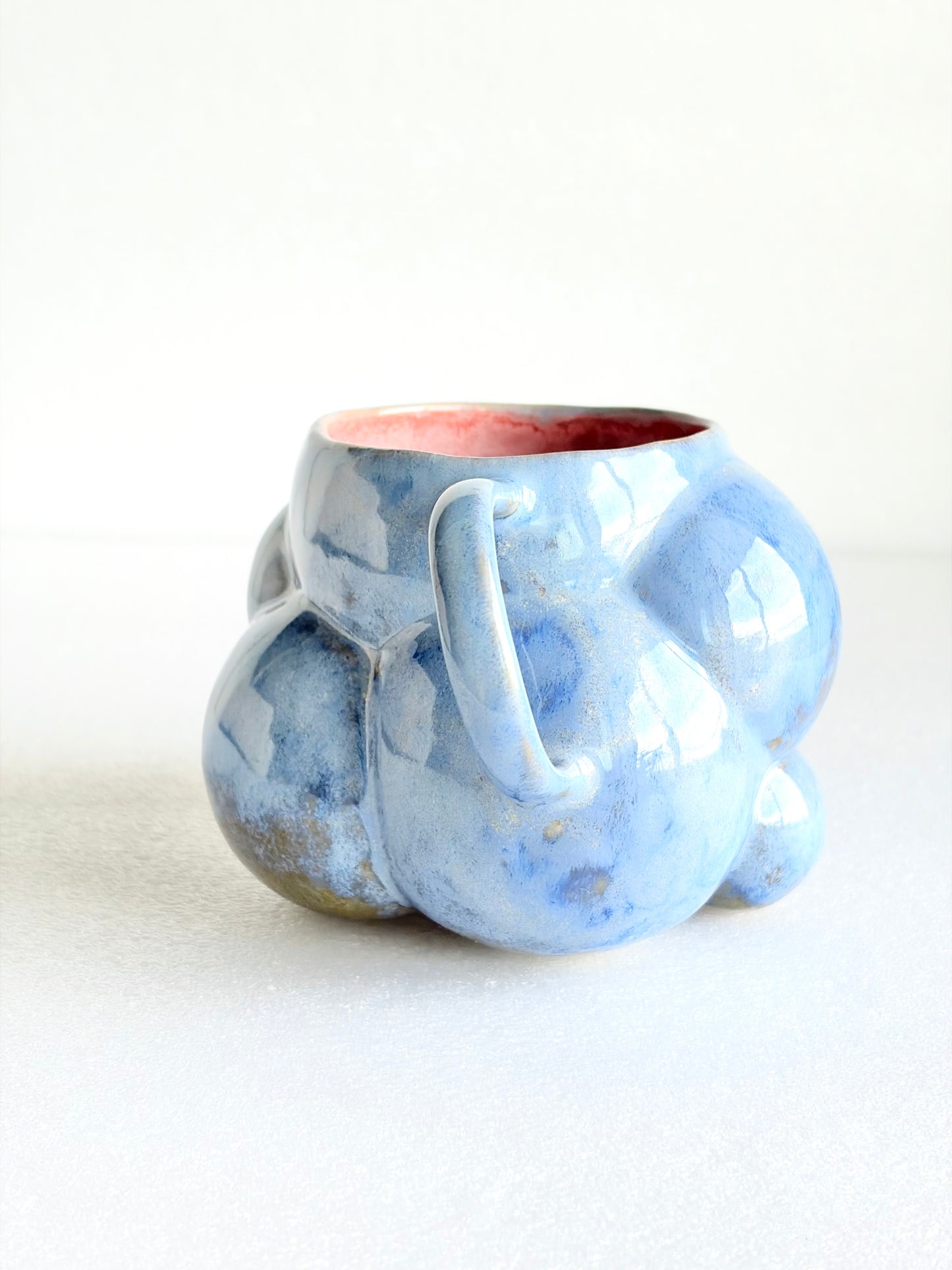 Kubek ceramiczny “Bubbles 3” niebiesko-różowy