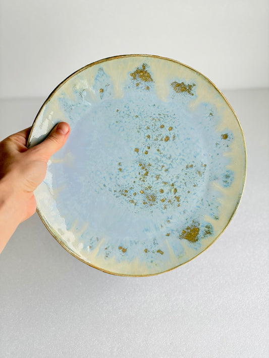 Talerz ceramiczny duży niebieski