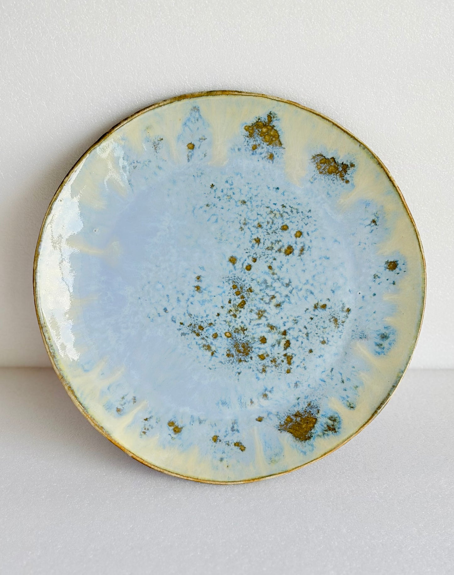 Talerz ceramiczny duży niebieski