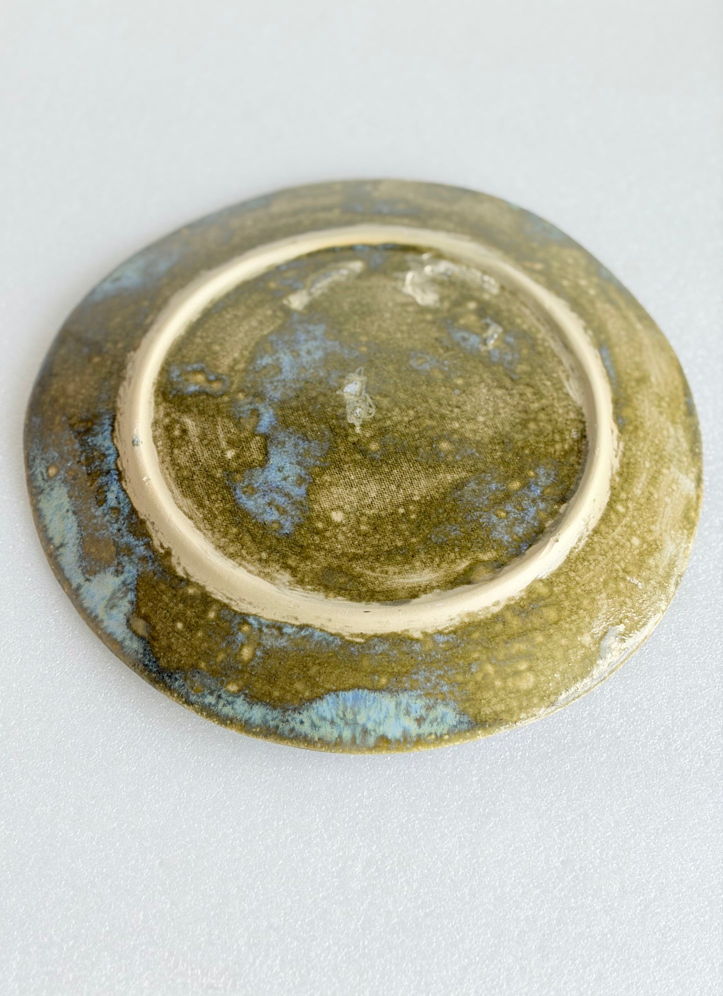 Talerz ceramiczny duży niebieski