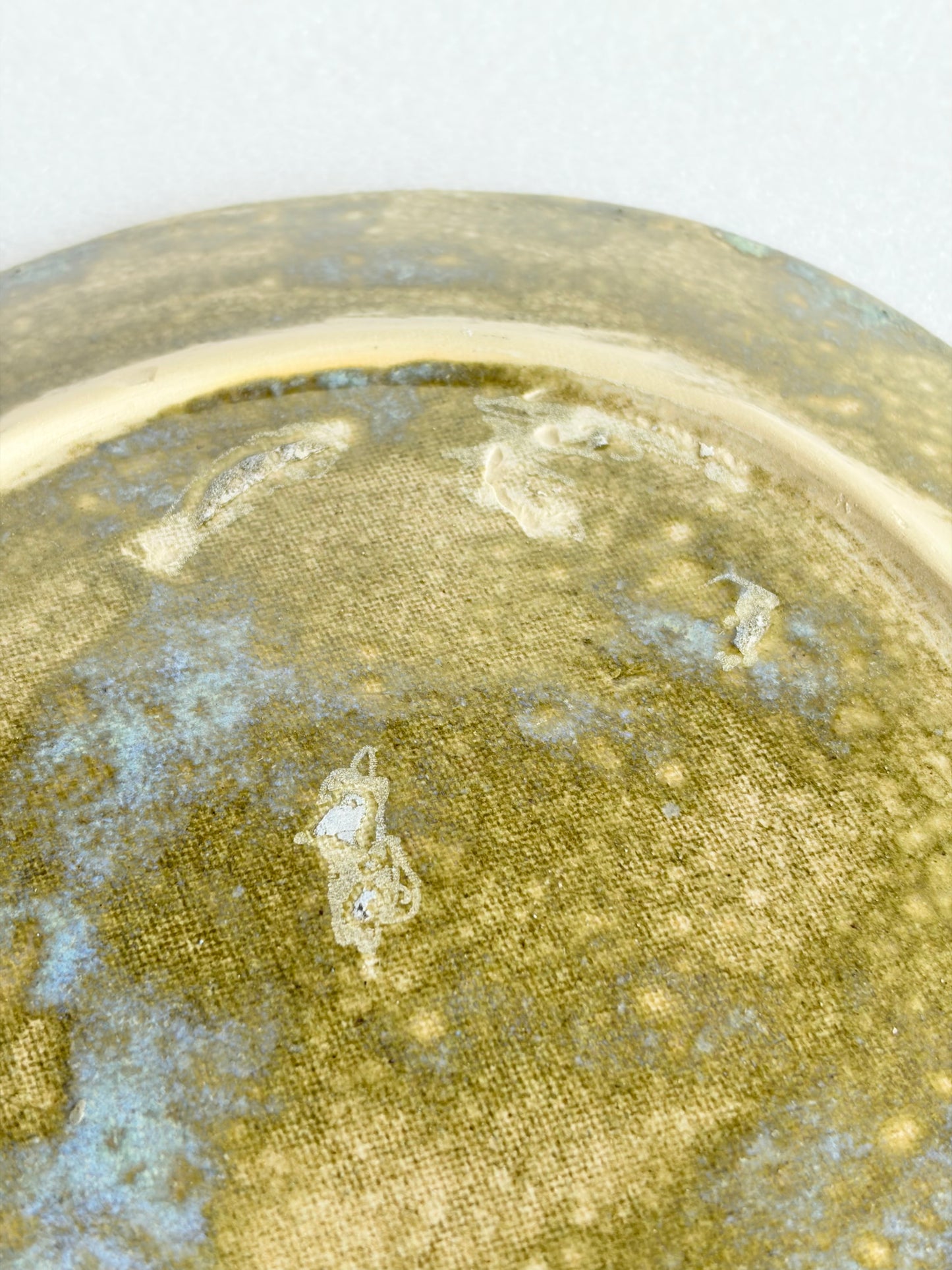 Talerz ceramiczny duży niebieski