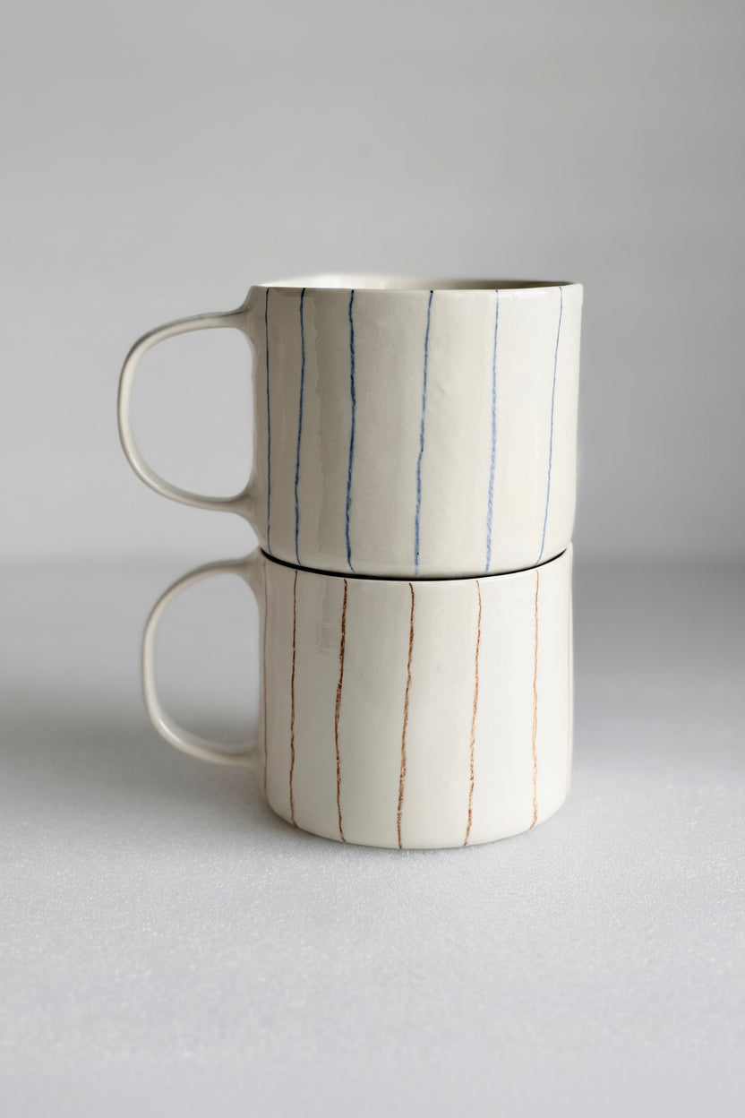 Kubek porcelanowy w pasy