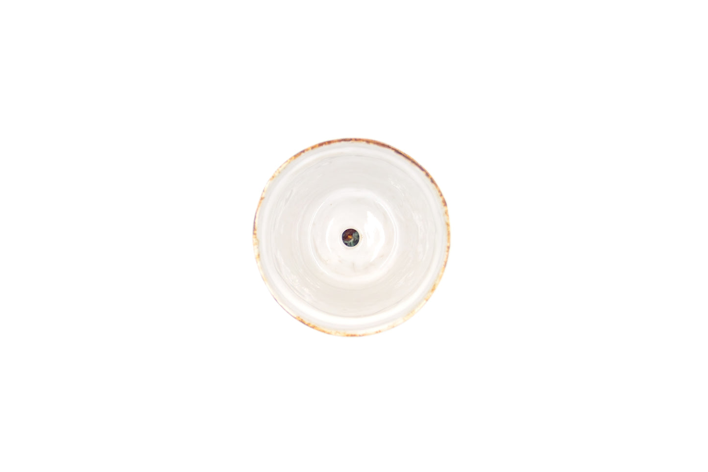 Mała doniczka ceramiczna w kolorze brązowo-białym